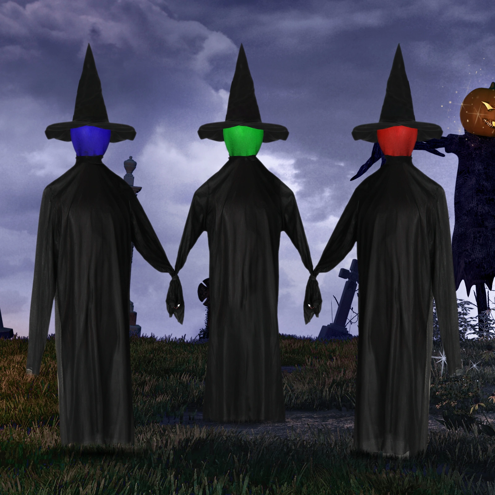 Halloween Black Witches with Change Colors view 17
