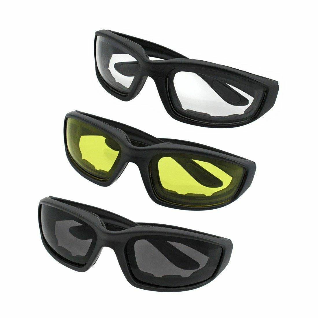 3 Pairs Motorcycle Riding Glasses, Wind Resistant Sport Goggles for Men Women, Gray/Clear/Yellow Lens Cycling Sunglasses view 7