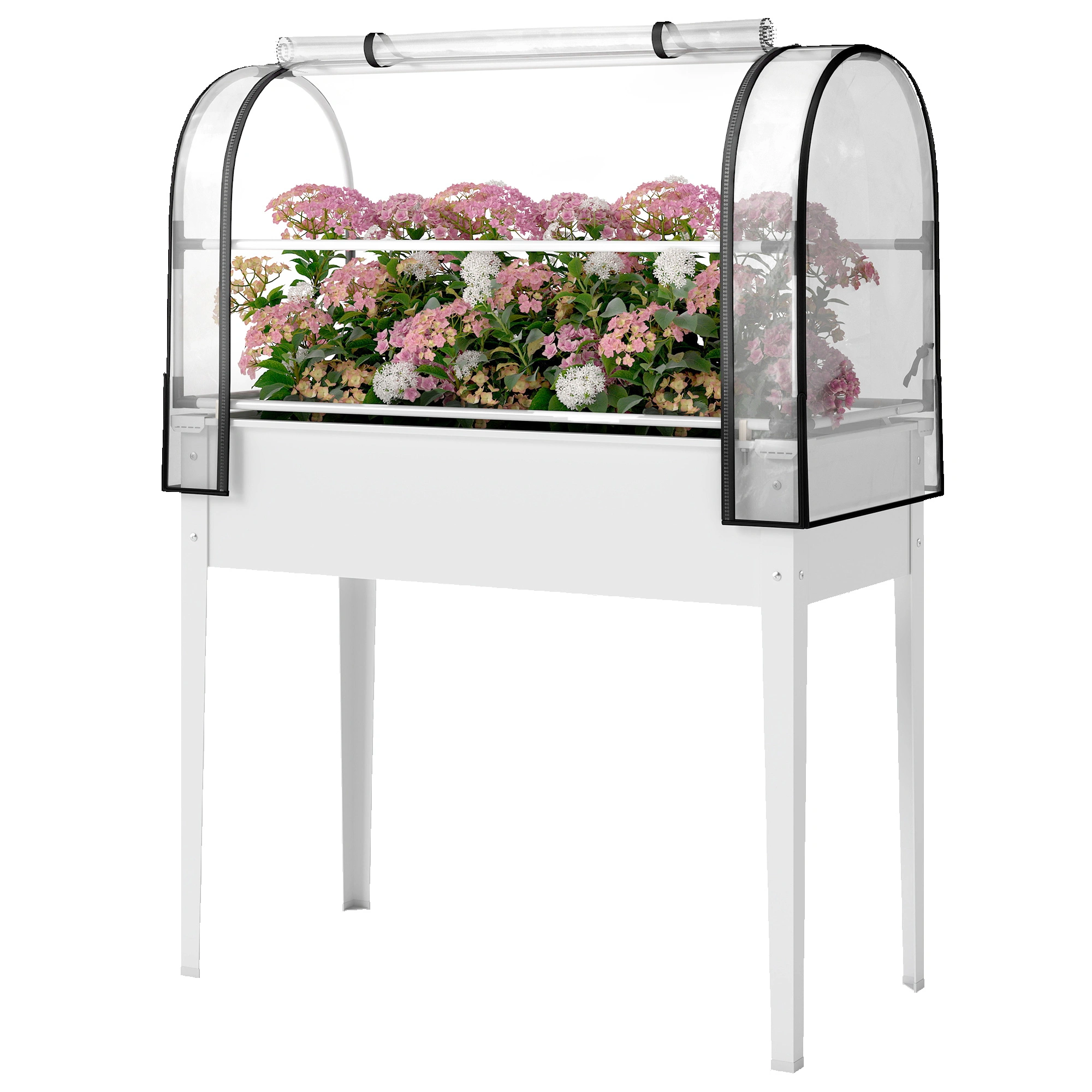Mini Greenhouse Garden Bed with Cover, Season Extension Planting Box for Vegetables Herbs Flowers