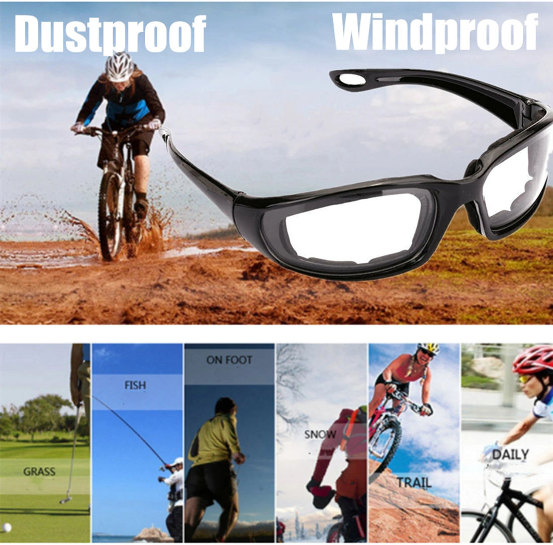 Motorcycle Sports Goggles Wind Resistant Eye Protection Clear Lens Cycling Sunglasses Pair