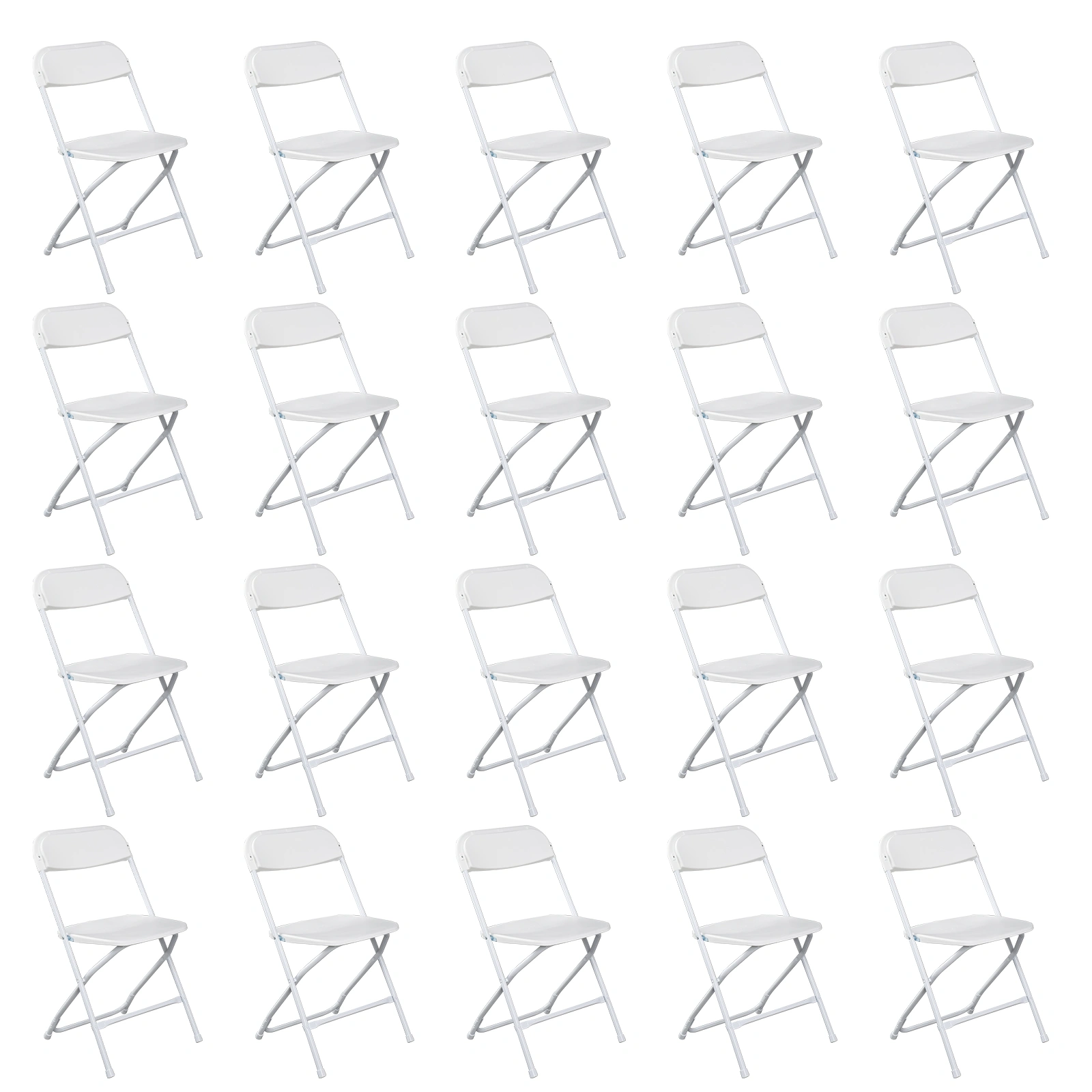 10pcs Classic Plastic Folding Garden Chair, White Injection Molding Patio Chair, Outdoor Event Seating, Stackable Design view 20