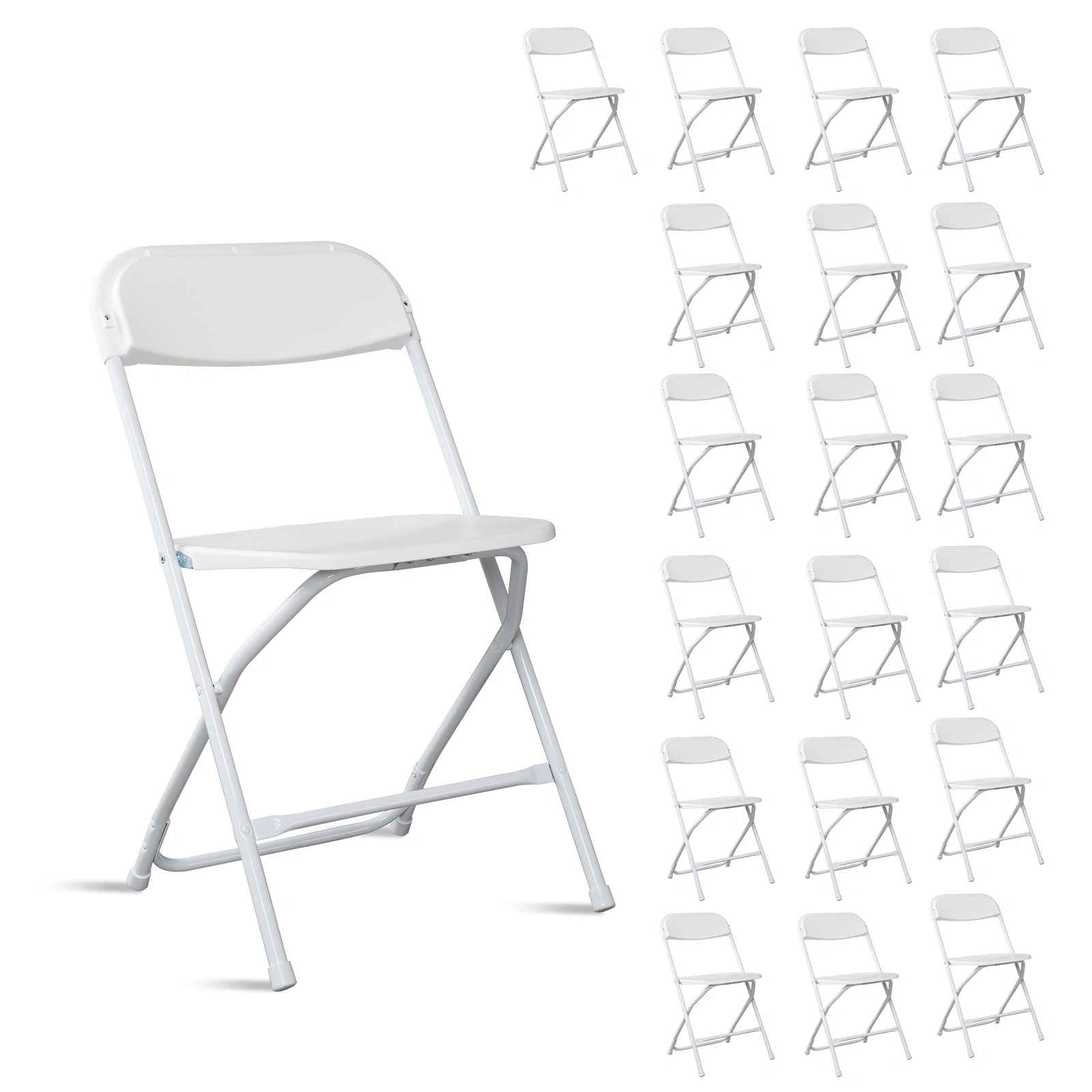 10pcs Classic Plastic Folding Garden Chair, White Injection Molding Patio Chair, Outdoor Event Seating, Stackable Design view 22