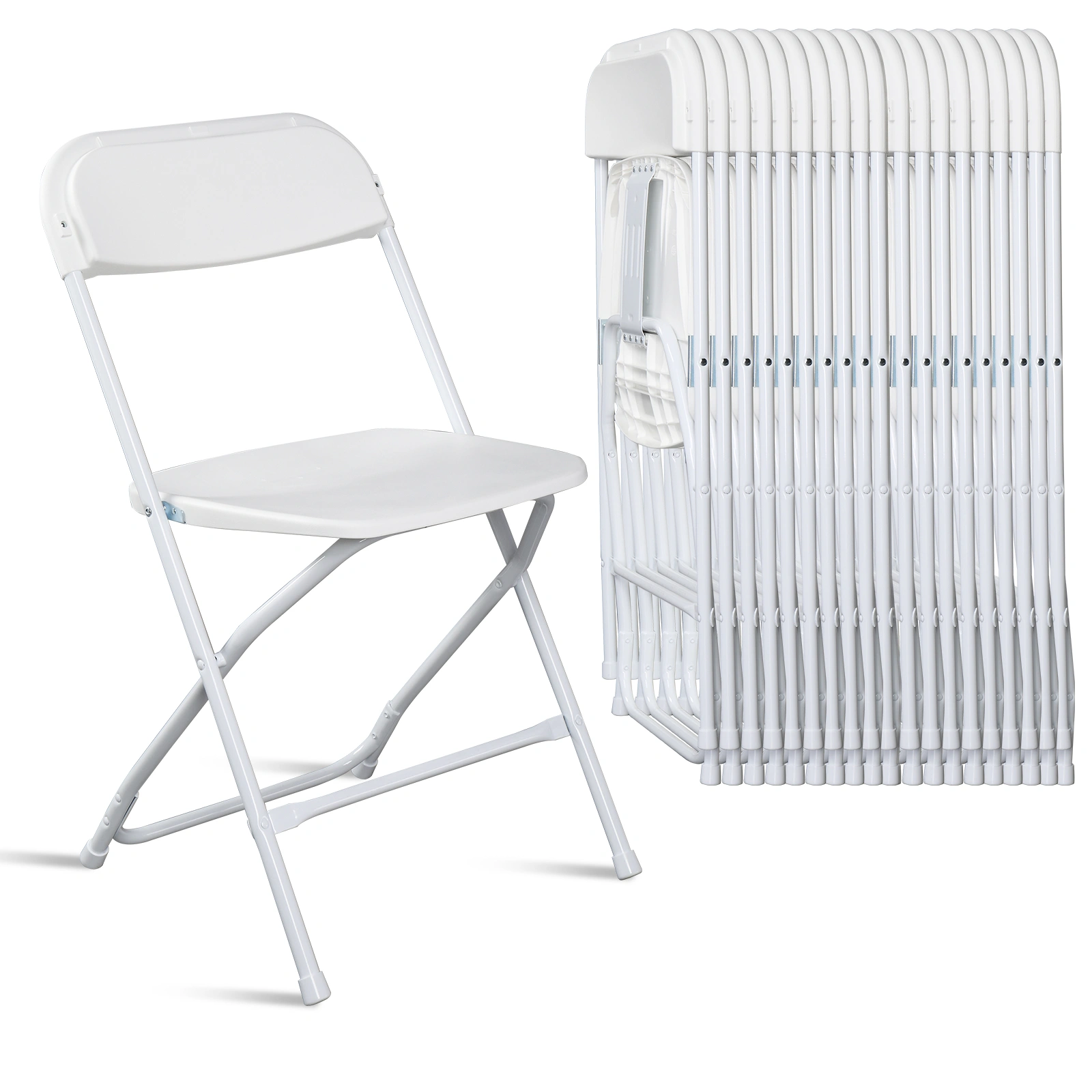 10pcs Classic Plastic Folding Garden Chair, White Injection Molding Patio Chair, Outdoor Event Seating, Stackable Design view 23