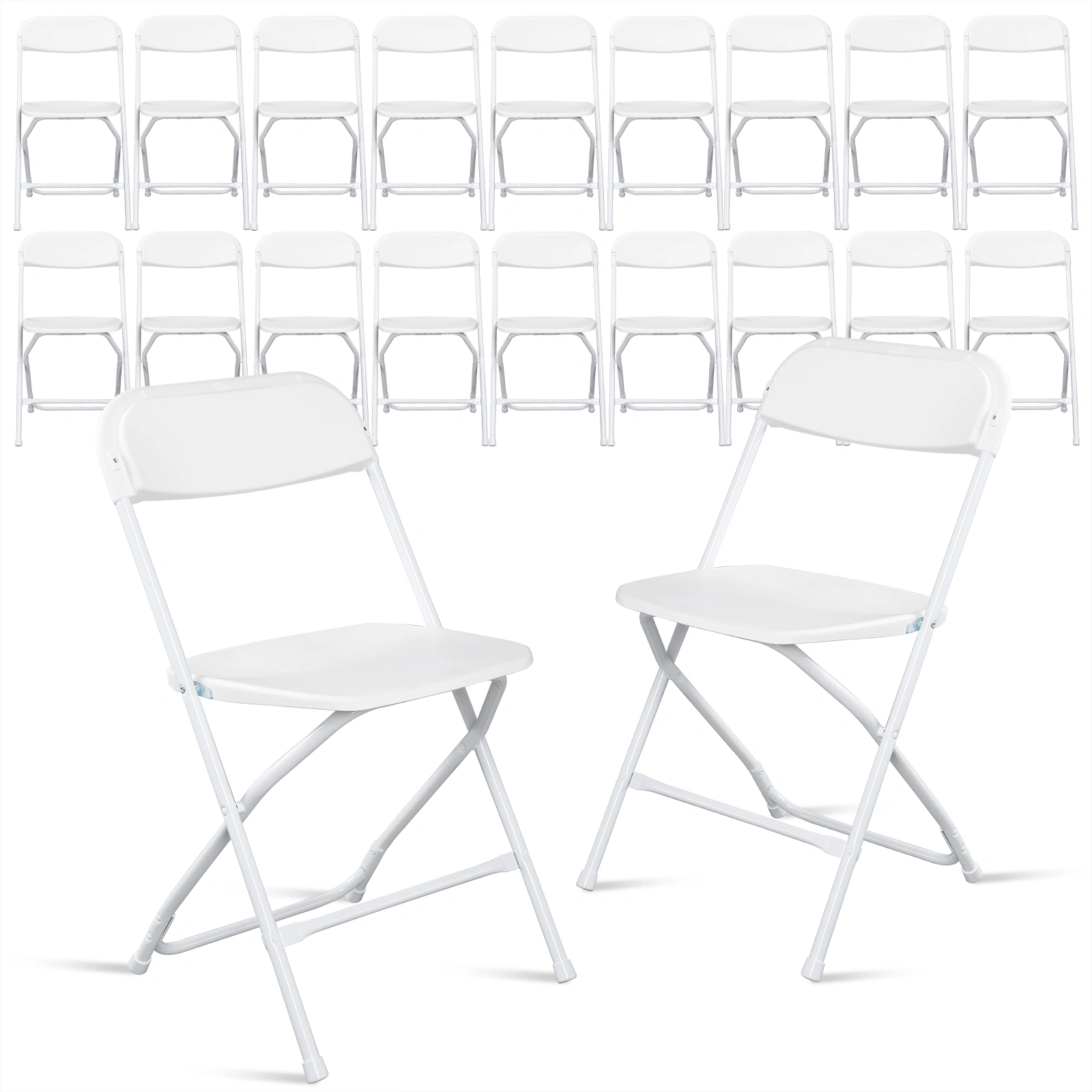 10pcs Classic Plastic Folding Garden Chair, White Injection Molding Patio Chair, Outdoor Event Seating, Stackable Design view 24