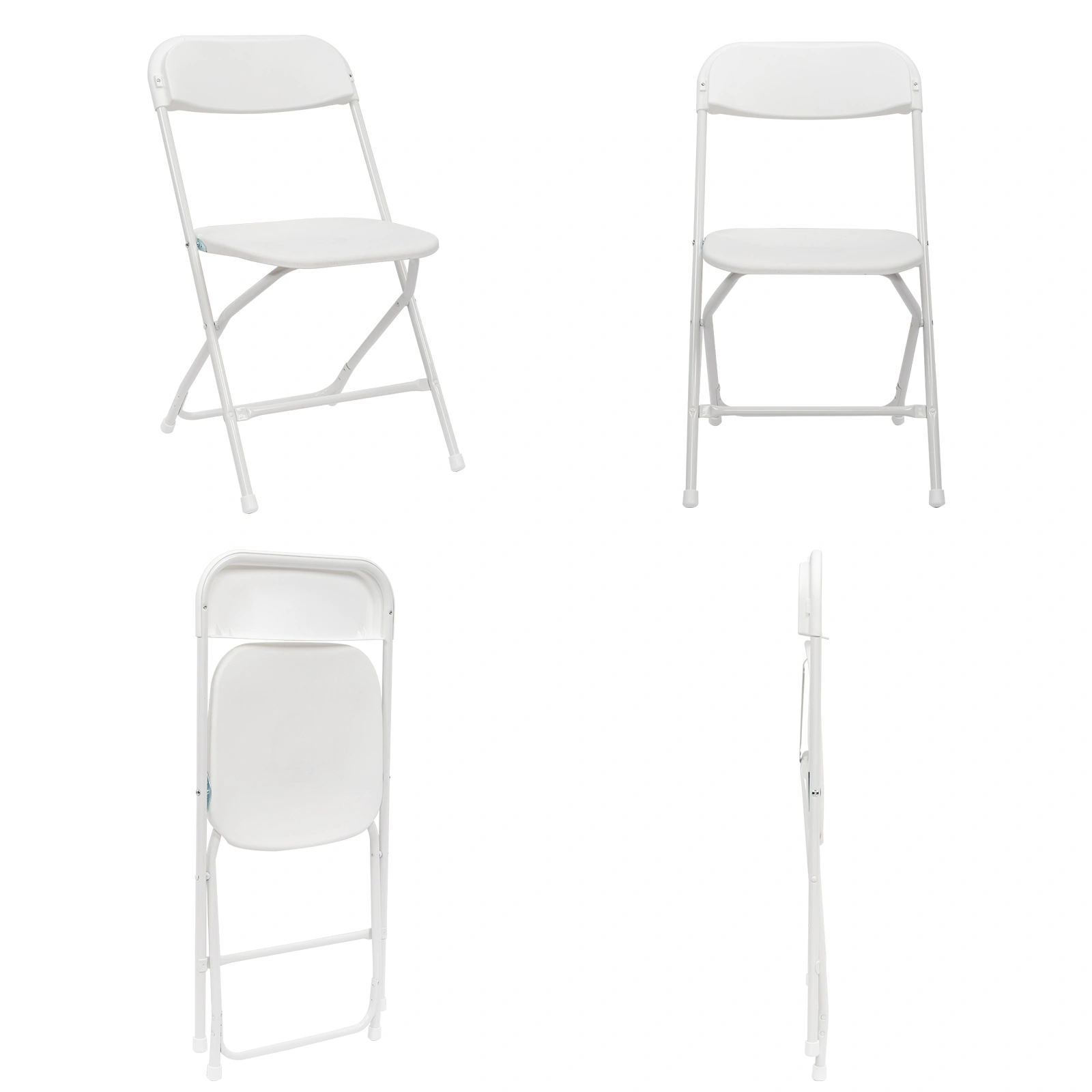 10pcs Classic Plastic Folding Garden Chair, White Injection Molding Patio Chair, Outdoor Event Seating, Stackable Design view 30