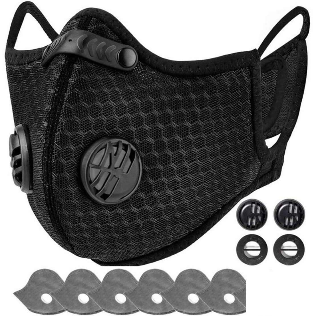 Reusable Half Face Mask with Filter, Black Cycling Outdoor Sports Face Cover