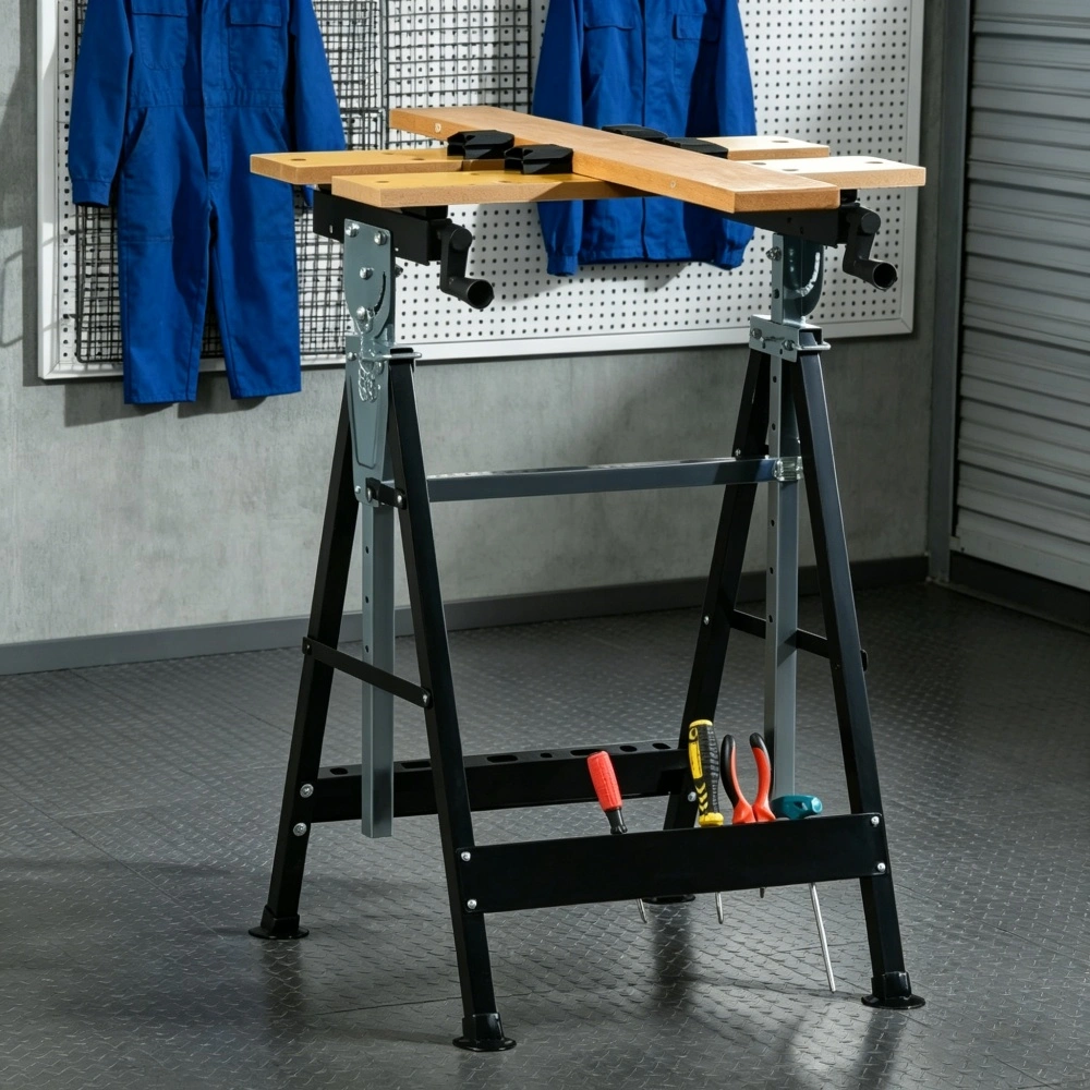 Heavy Duty Work Bench Tool Stand, Portable Workshop Table for Garage Workshop, Multi-Function Tool Cart
