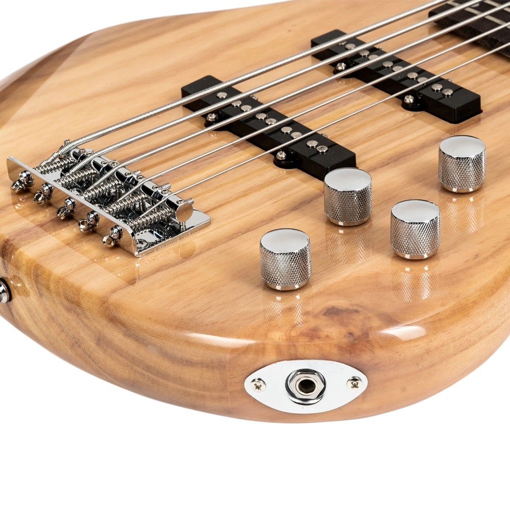 GIB 5 String Electric Bass Guitar Full Size Burlywood w/ Bag Strap Picks Tools view 16