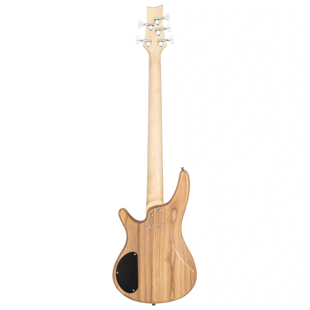 GIB 5 String Electric Bass Guitar Full Size Burlywood w/ Bag Strap Picks Tools view 3