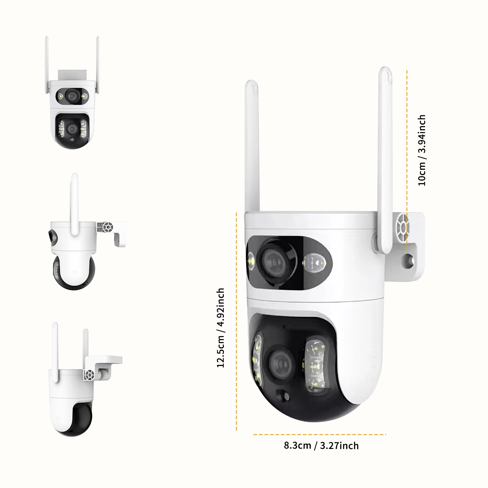 Dual eye gun ball linkage monitoring camera, panoramic+detail dual camera, high-definition security more comprehensive view 2