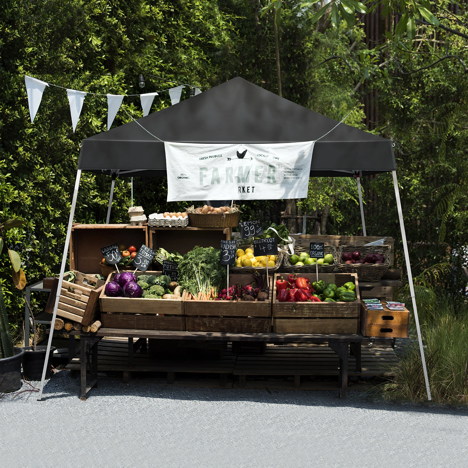 8x8ft Outdoor Canopy Pop-Up Tent, Portable Gazebo Shelter with Waterproof Roof for Backyard Patio Events Party view 10