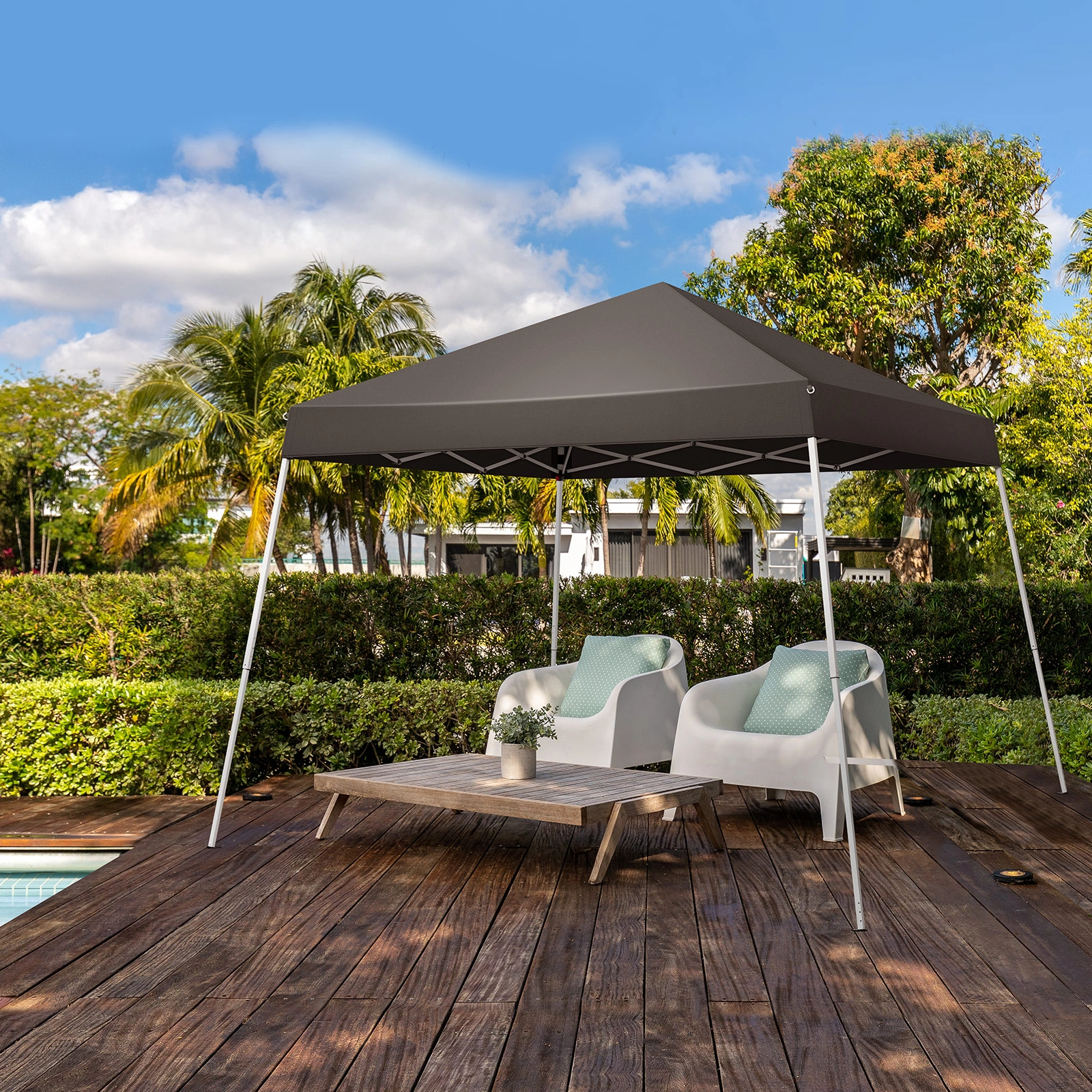 8x8ft Outdoor Canopy Pop-Up Tent, Portable Gazebo Shelter with Waterproof Roof for Backyard Patio Events Party view 11