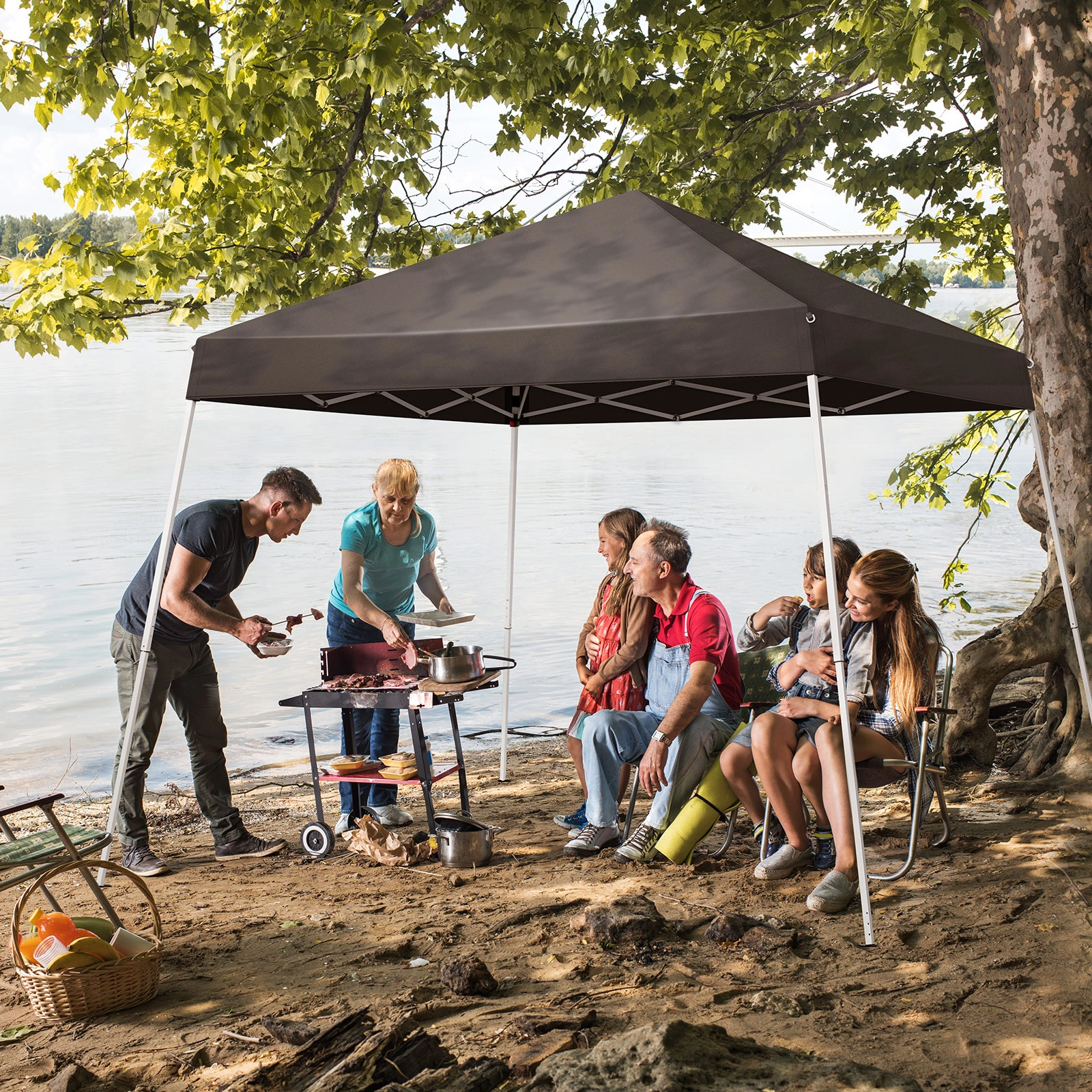 8x8ft Outdoor Canopy Pop-Up Tent, Portable Gazebo Shelter with Waterproof Roof for Backyard Patio Events Party view 14
