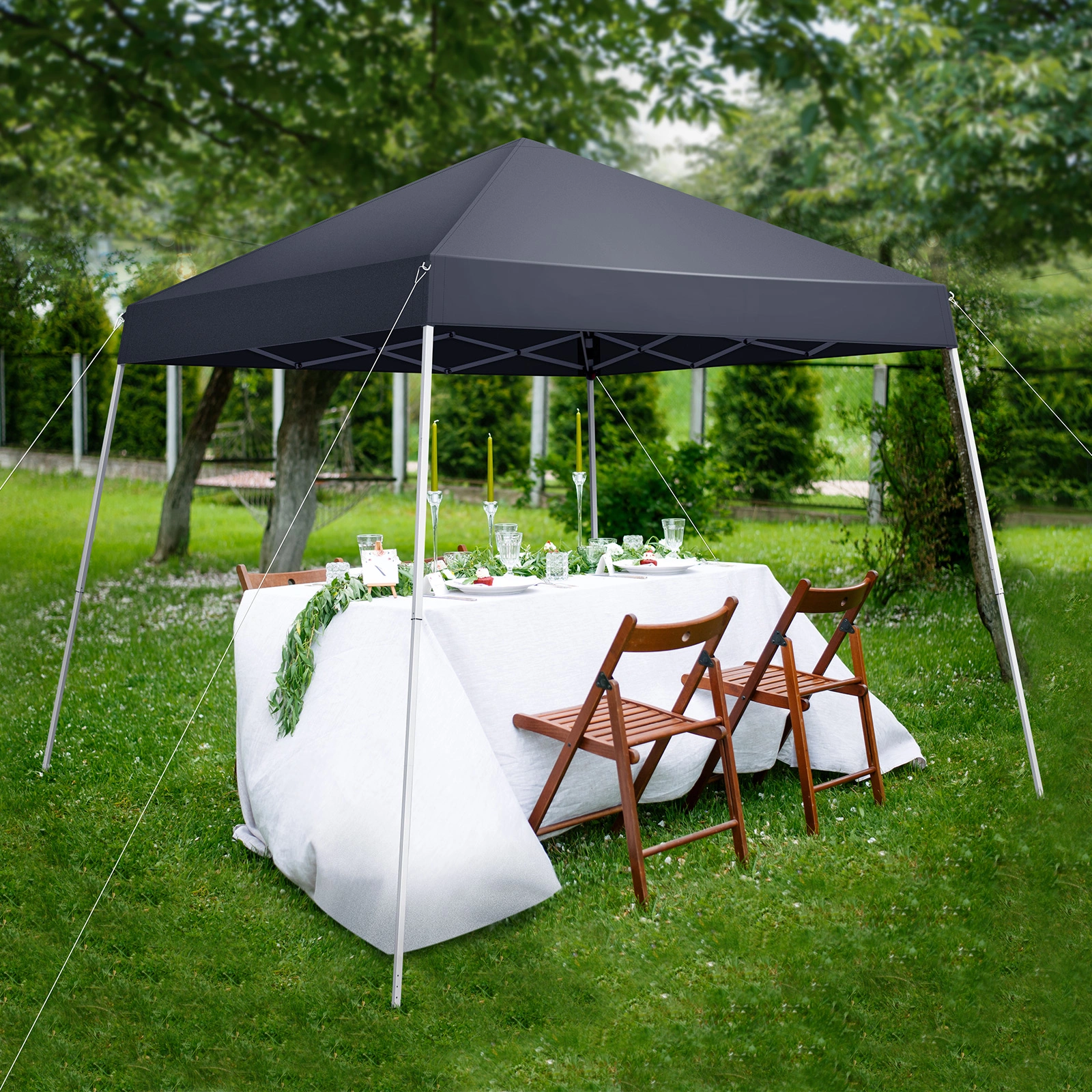 8x8ft Outdoor Canopy Pop-Up Tent, Portable Gazebo Shelter with Waterproof Roof for Backyard Patio Events Party view 16
