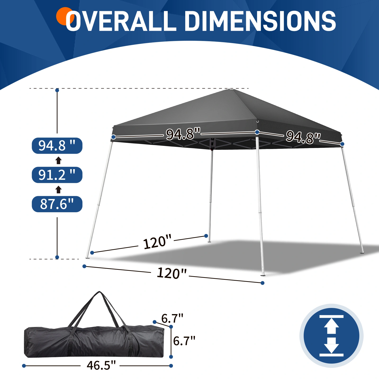 8x8ft Outdoor Canopy Pop-Up Tent, Portable Gazebo Shelter with Waterproof Roof for Backyard Patio Events Party view 7