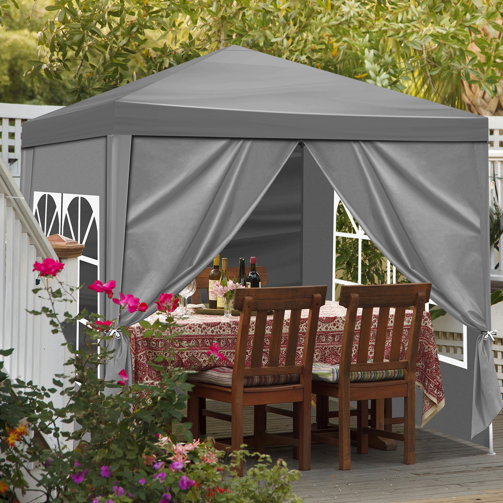 5x6.5FT Portable Party Tent Canopy with Four Sides Zip Enclosure for Outdoor Events view 11