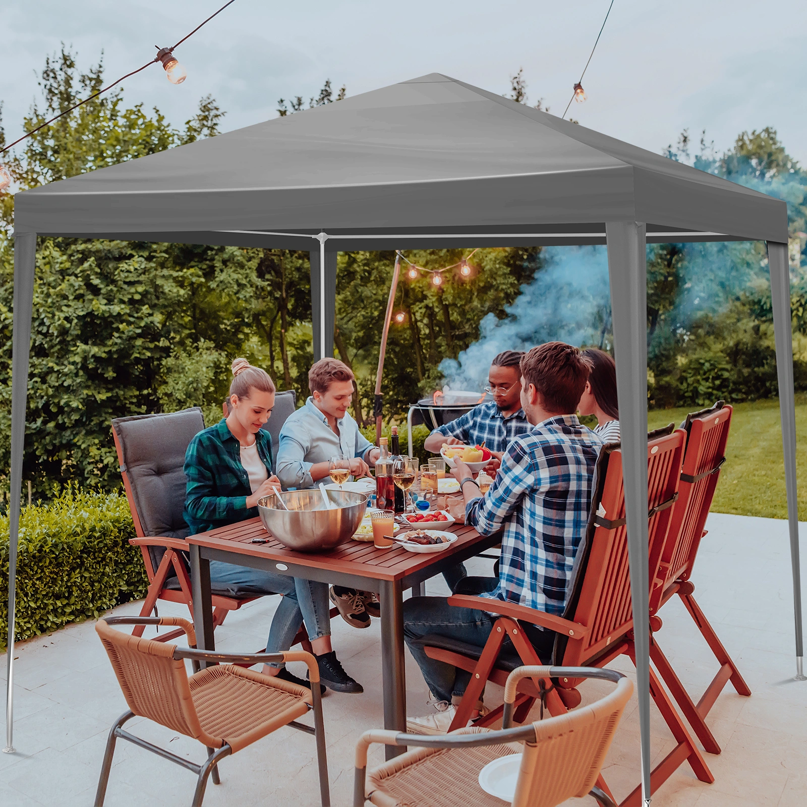 5x6.5FT Portable Party Tent Canopy with Four Sides Zip Enclosure for Outdoor Events view 18