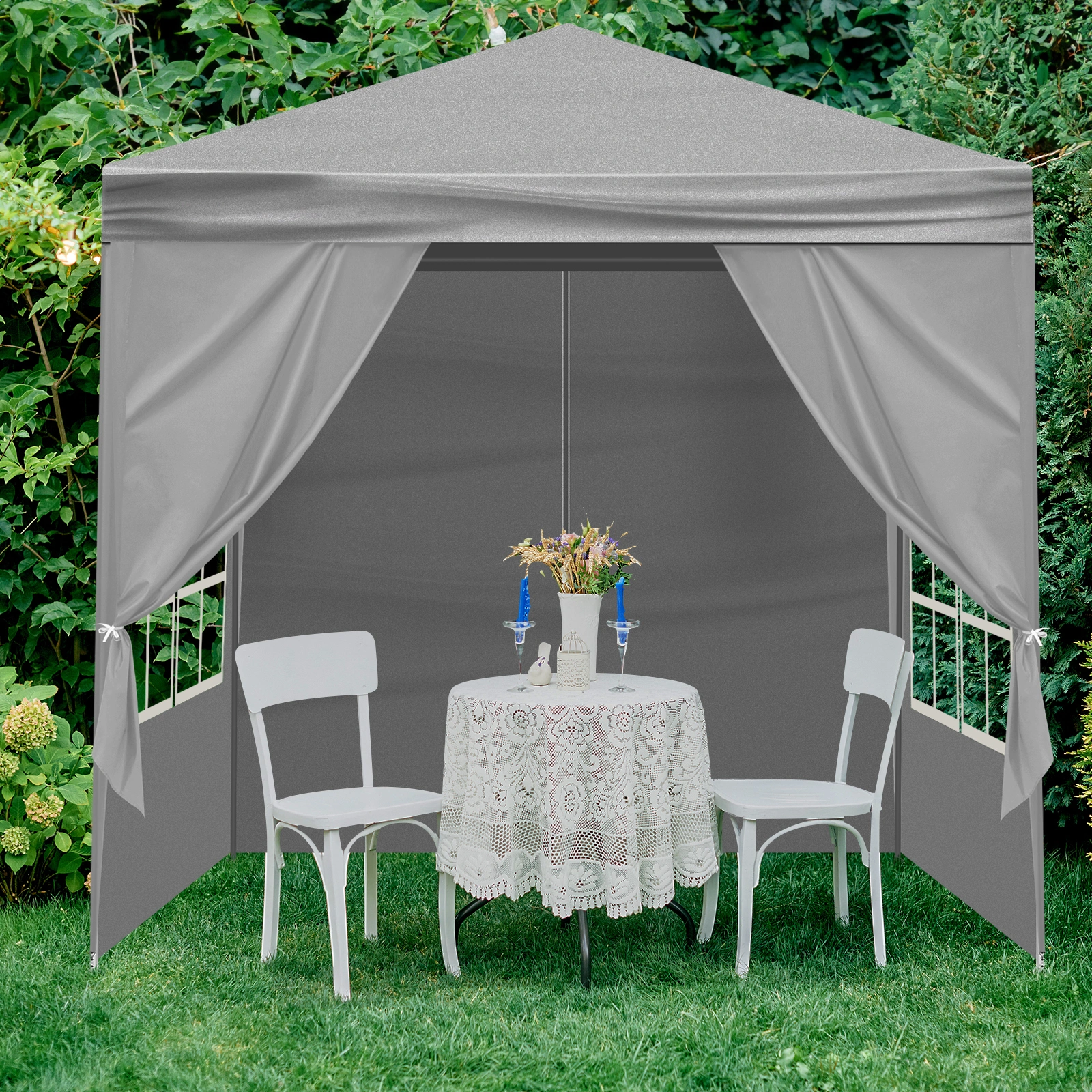 5x6.5FT Portable Party Tent Canopy with Four Sides Zip Enclosure for Outdoor Events view 19