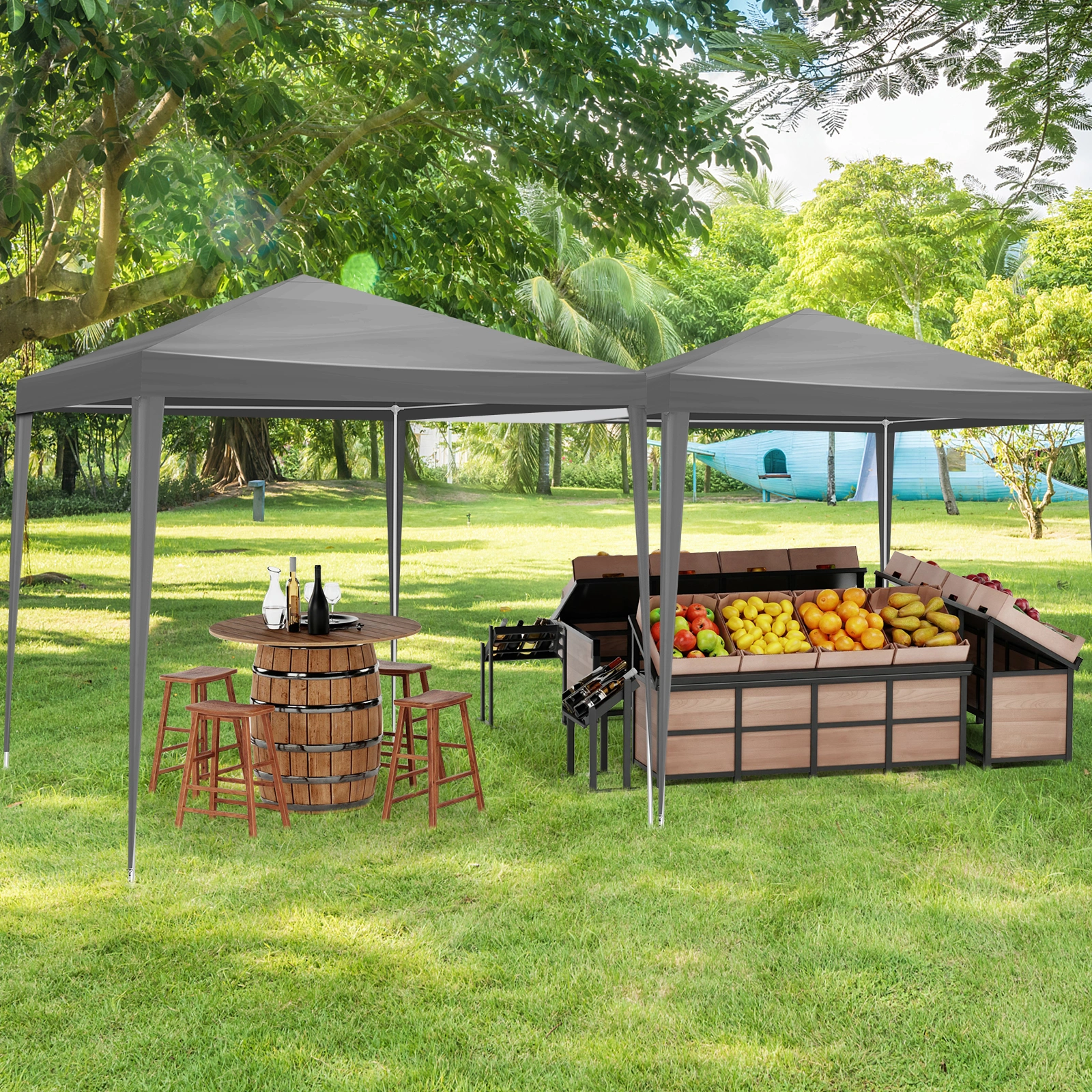 5x6.5FT Portable Party Tent Canopy with Four Sides Zip Enclosure for Outdoor Events view 21