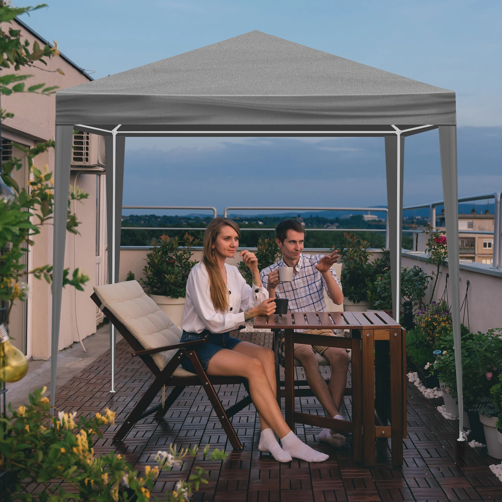 5x6.5FT Portable Party Tent Canopy with Four Sides Zip Enclosure for Outdoor Events view 7
