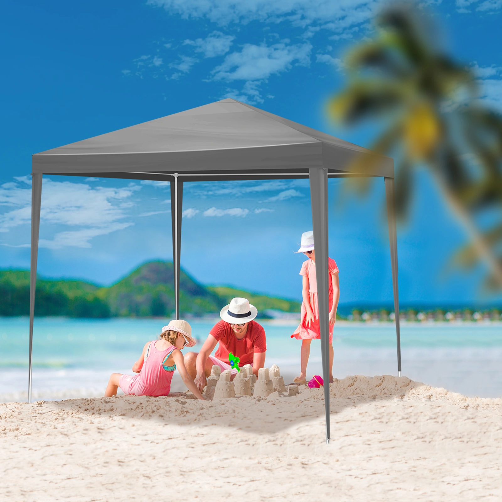 5x6.5FT Portable Party Tent Canopy with Four Sides Zip Enclosure for Outdoor Events view 8