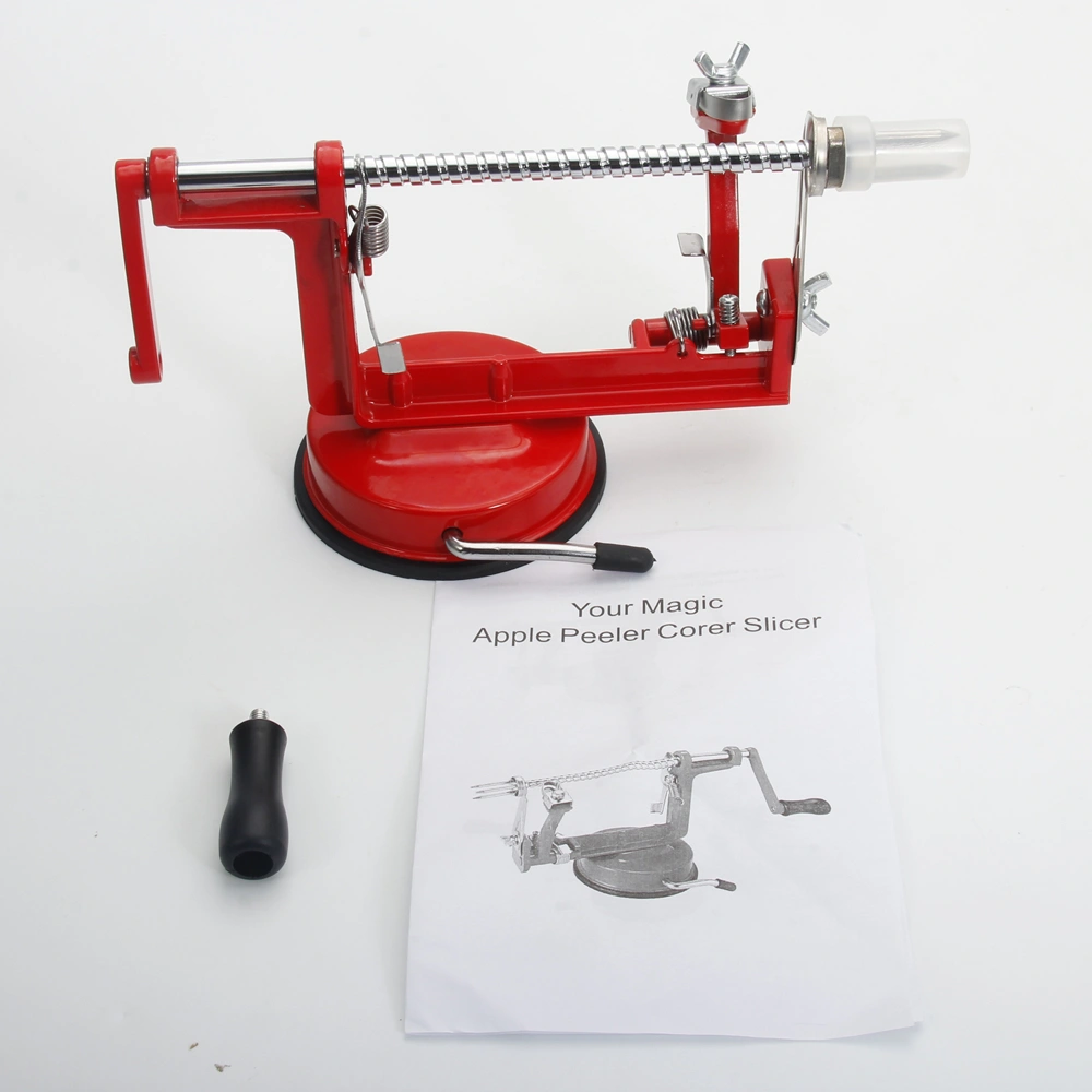 3-in-1 Stainless Steel Apple Peeler Corer Slicer Hand Crank Fruit Tool Red view 10
