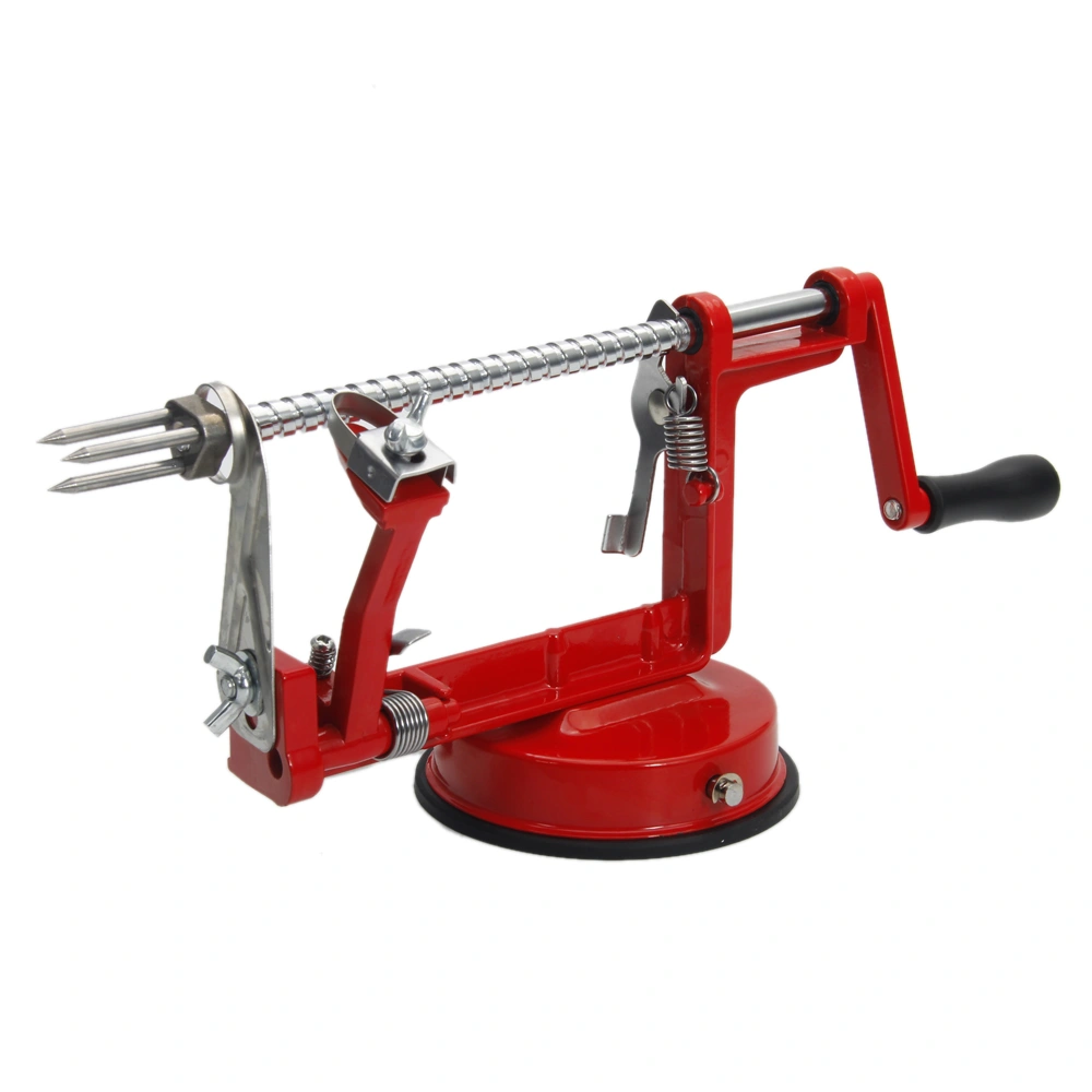 3-in-1 Stainless Steel Apple Peeler Corer Slicer Hand Crank Fruit Tool Red view 2