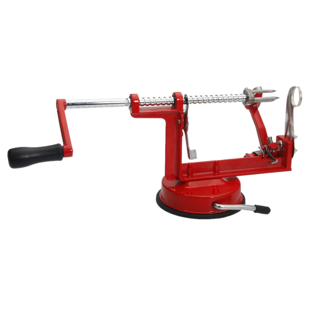 3-in-1 Stainless Steel Apple Peeler Corer Slicer Hand Crank Fruit Tool Red view 3