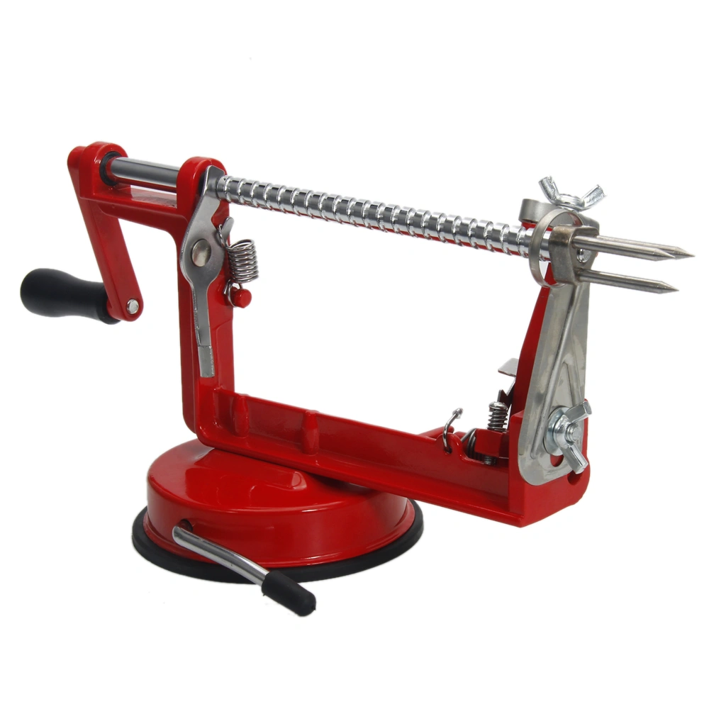 3-in-1 Stainless Steel Apple Peeler Corer Slicer Hand Crank Fruit Tool Red view 5