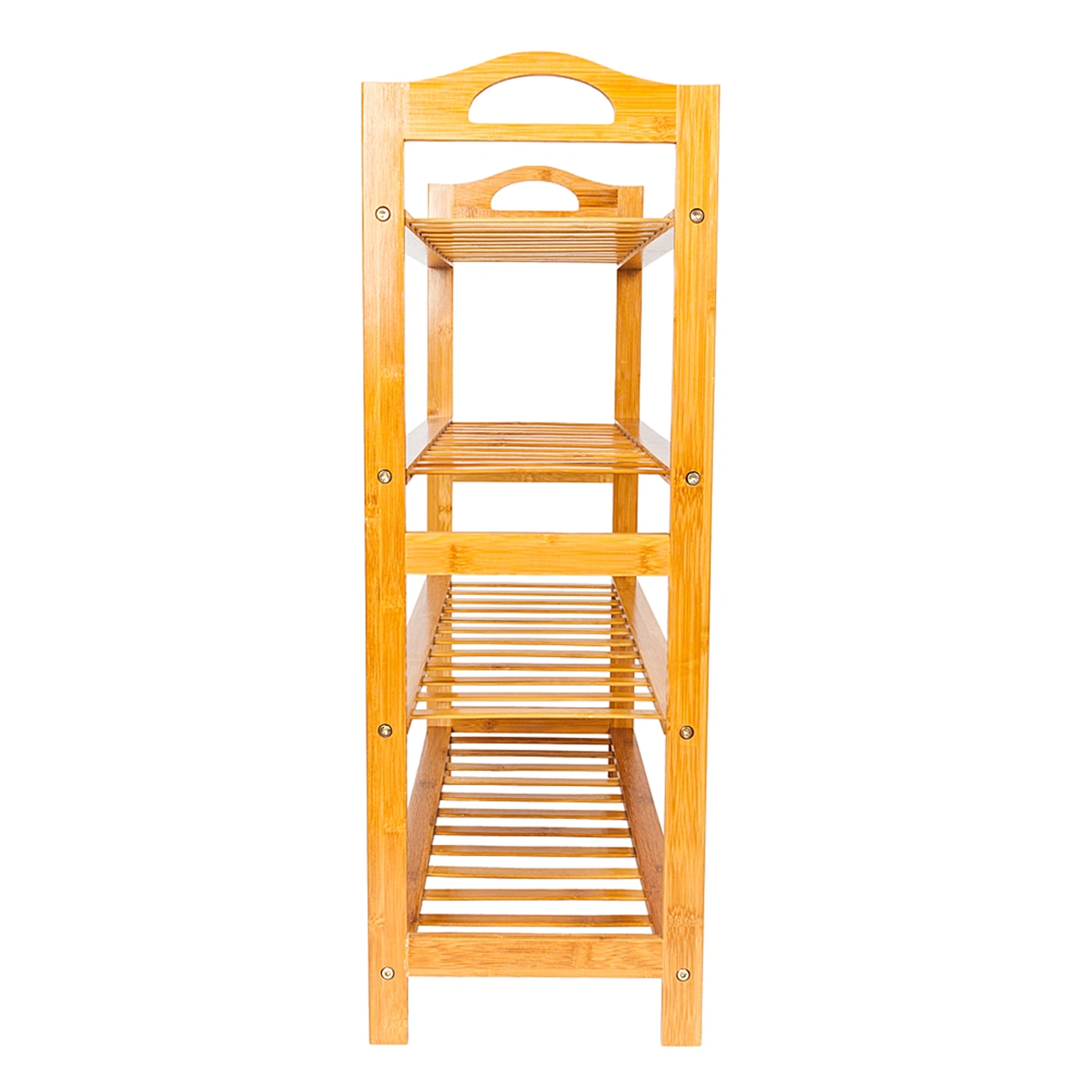 12-Pair 4-Tier Bamboo Shoe Rack, Wooden Color Entryway Shoe Organizer Shelf for Hallway Closet Bedroom view 4