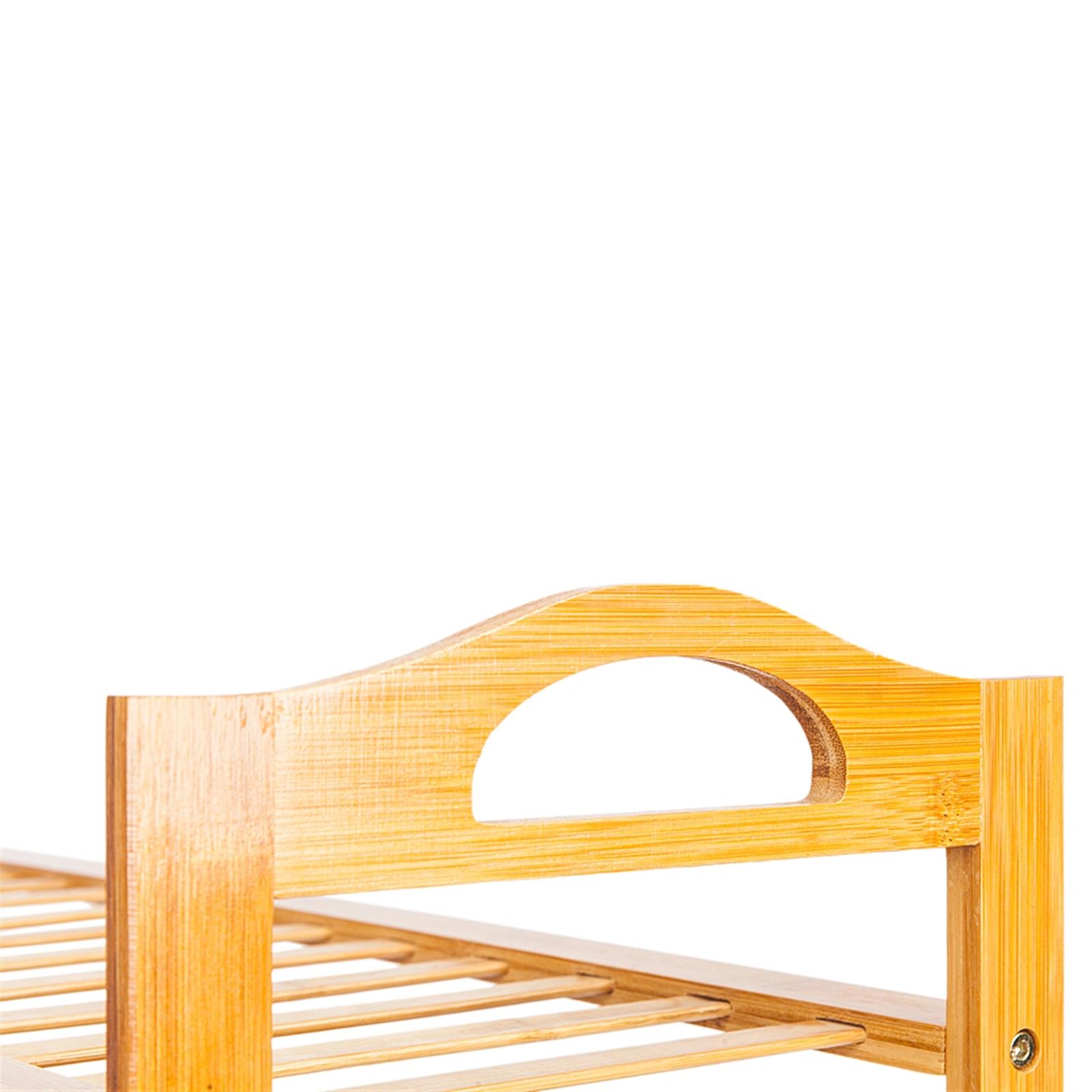 12-Pair 4-Tier Bamboo Shoe Rack, Wooden Color Entryway Shoe Organizer Shelf for Hallway Closet Bedroom view 6
