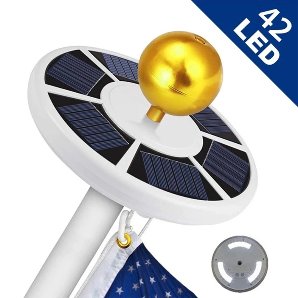 42 LED Solar Flagpole Light Garden Umbrella Light Outdoor Waterproof Landscape Street Flag Pole Lamp For Tent Camping(TK Temu Self Collection)
