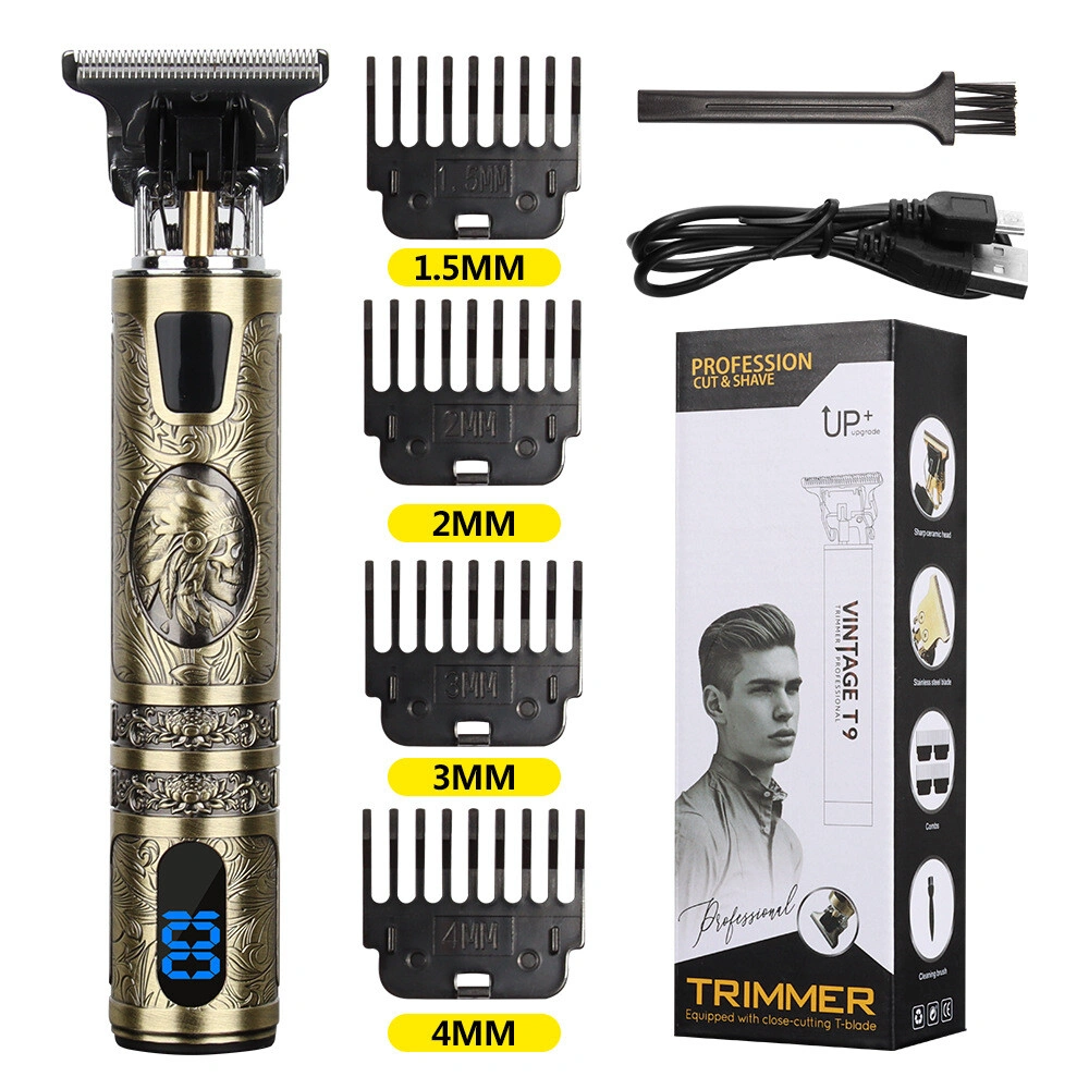 Professional Cordless Hair Clippers & Beard Trimmer Kit with LCD Display for Men