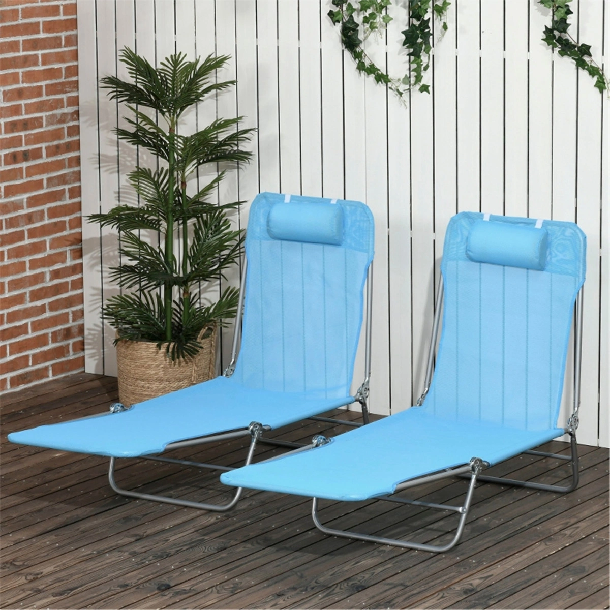 Folding Lounge Chair - Portable Beach Chair with Reclining Backrest for Outdoor Relaxation