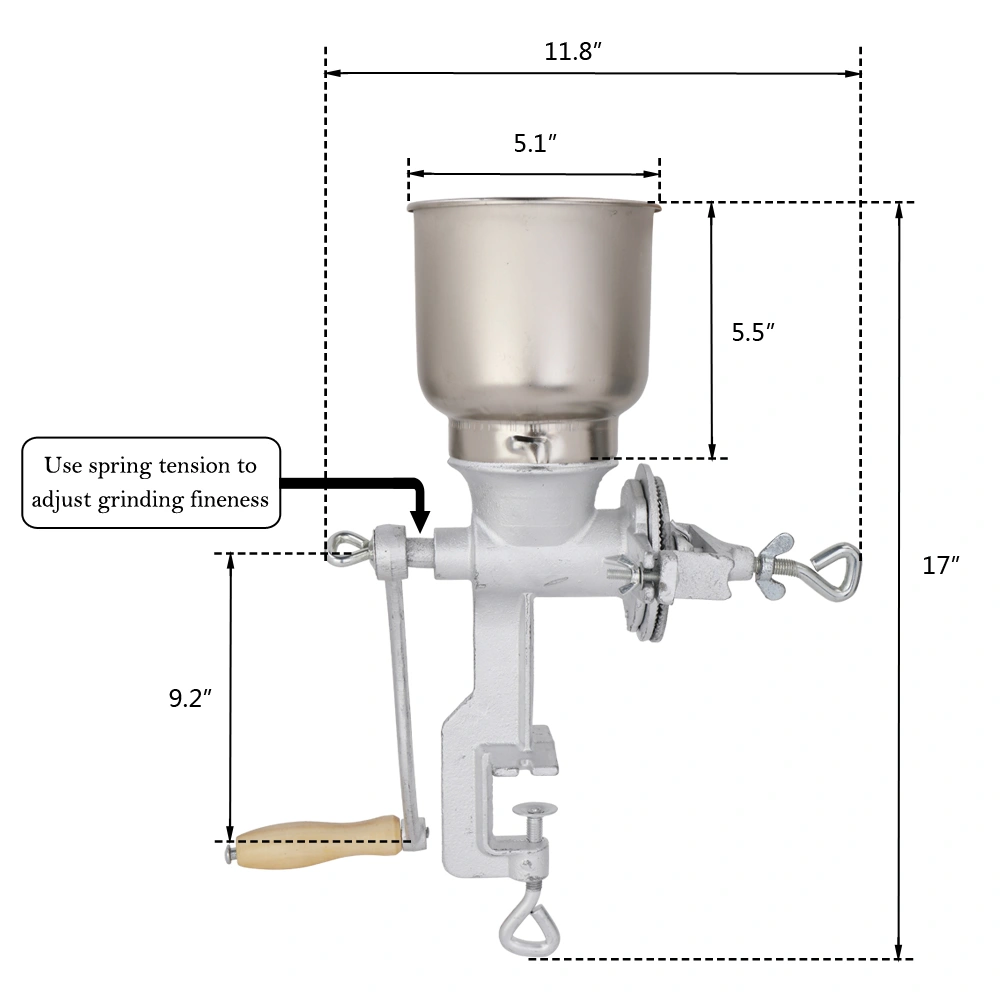 500# Home Use Hand Cranking Operation Grain Grinder Silver view 13