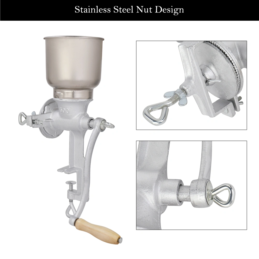 500# Home Use Hand Cranking Operation Grain Grinder Silver view 19