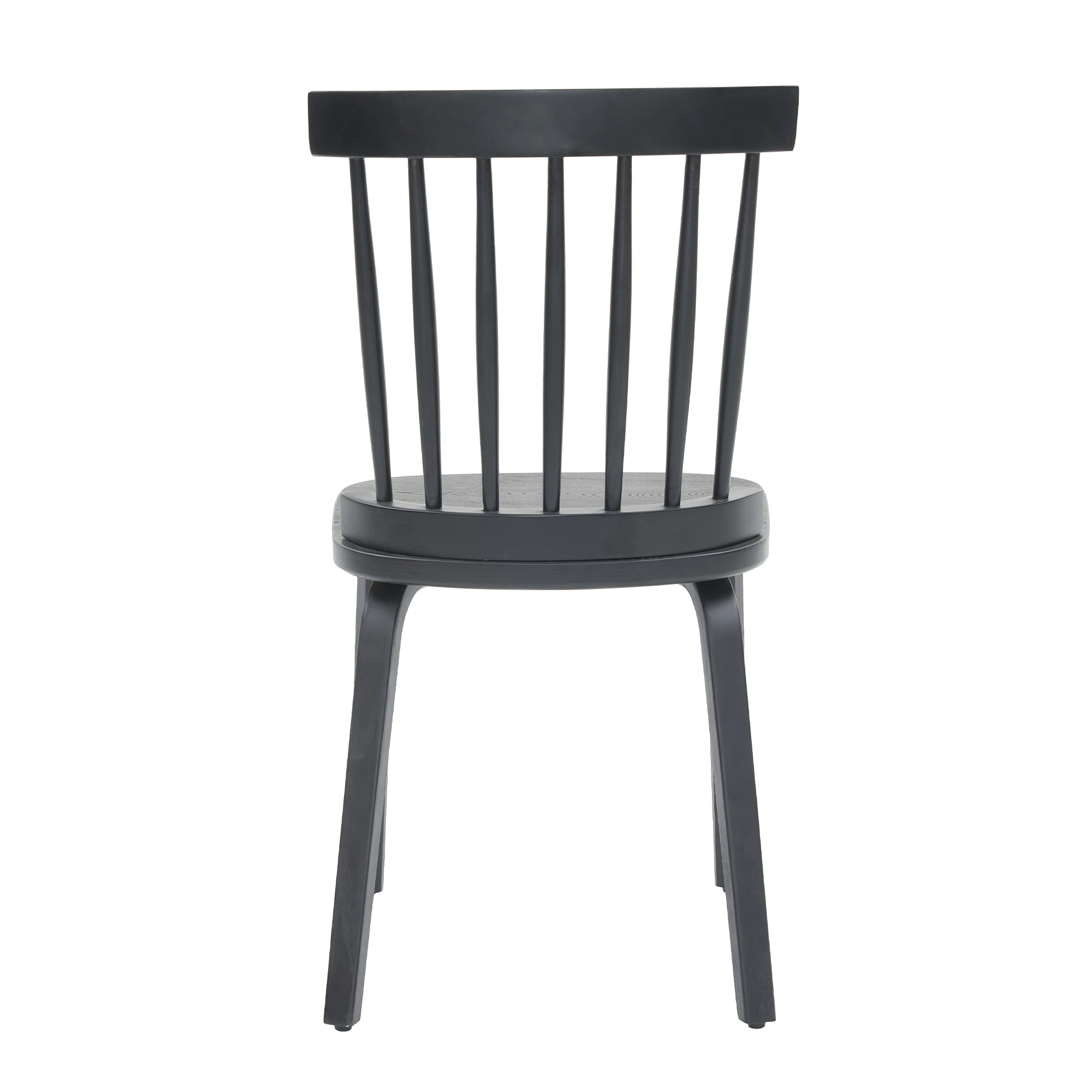 Set of 2 Black Windsor Dining Chairs, Wooden Farmhouse Spindle Back Wide Seat, Mid-Century Modern French Country Style view 7