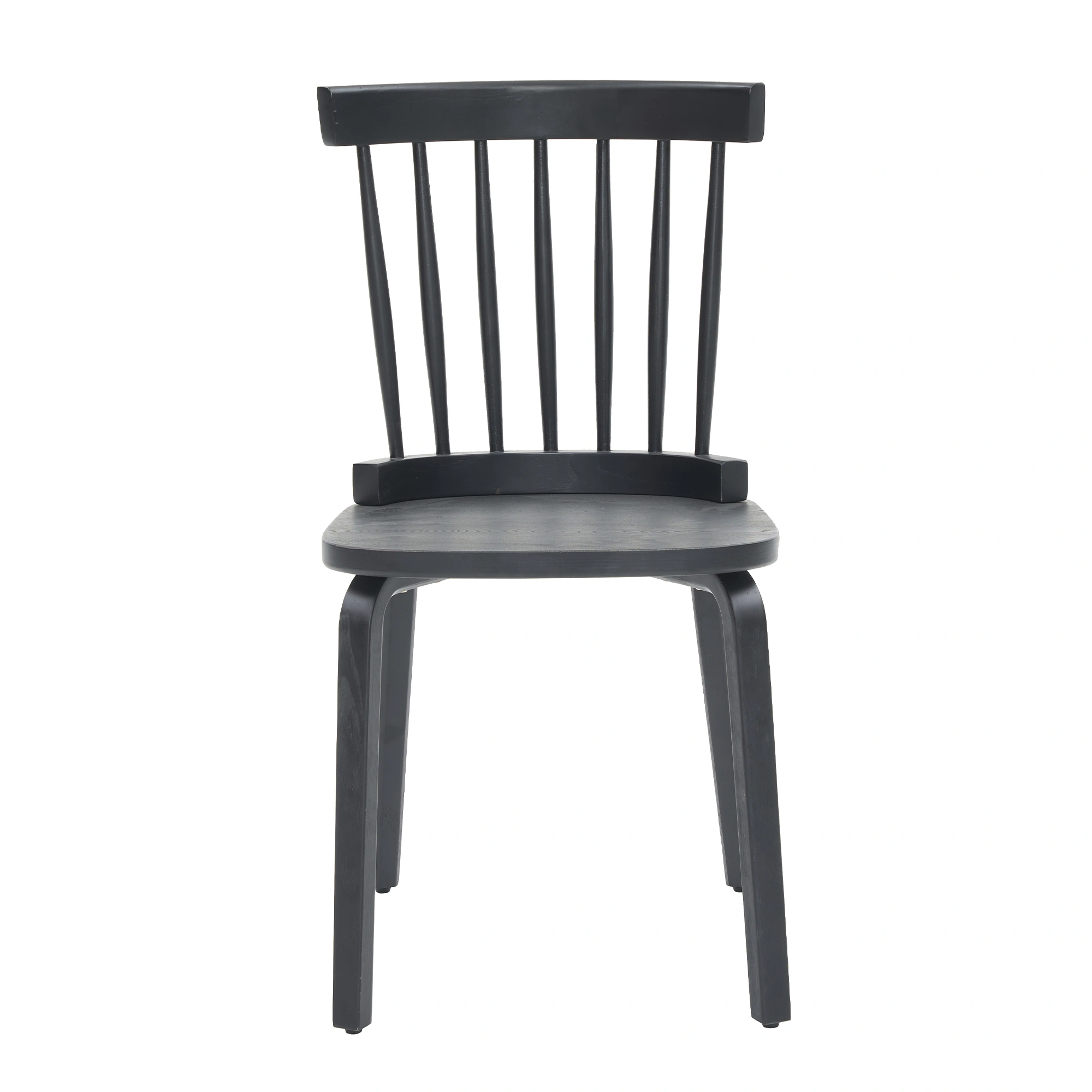 Set of 2 Black Windsor Dining Chairs, Wooden Farmhouse Spindle Back Wide Seat, Mid-Century Modern French Country Style view 9