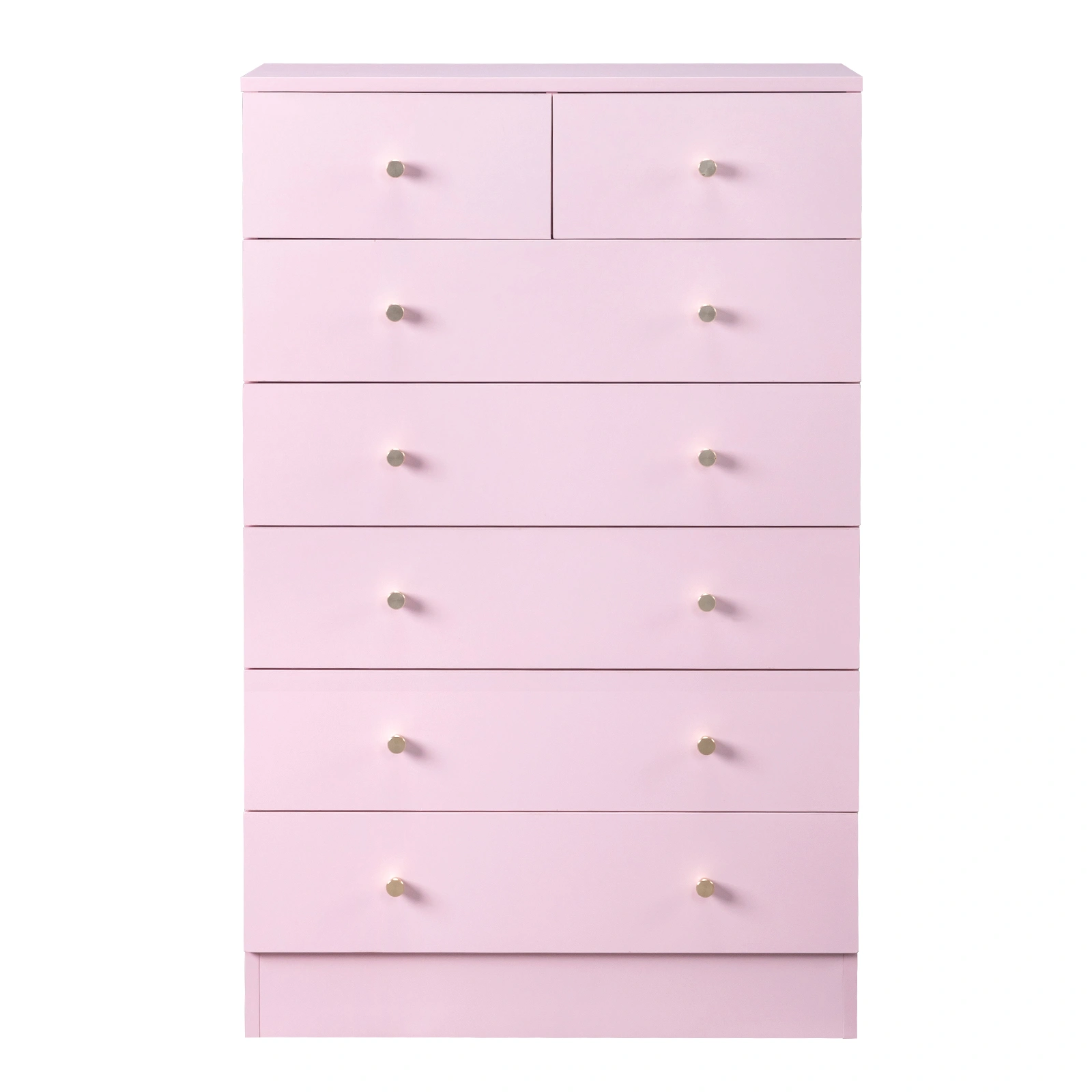Modern 7-Drawer Dresser, Pink Simple Bedroom Chest of Drawers with Smooth Glide view 2