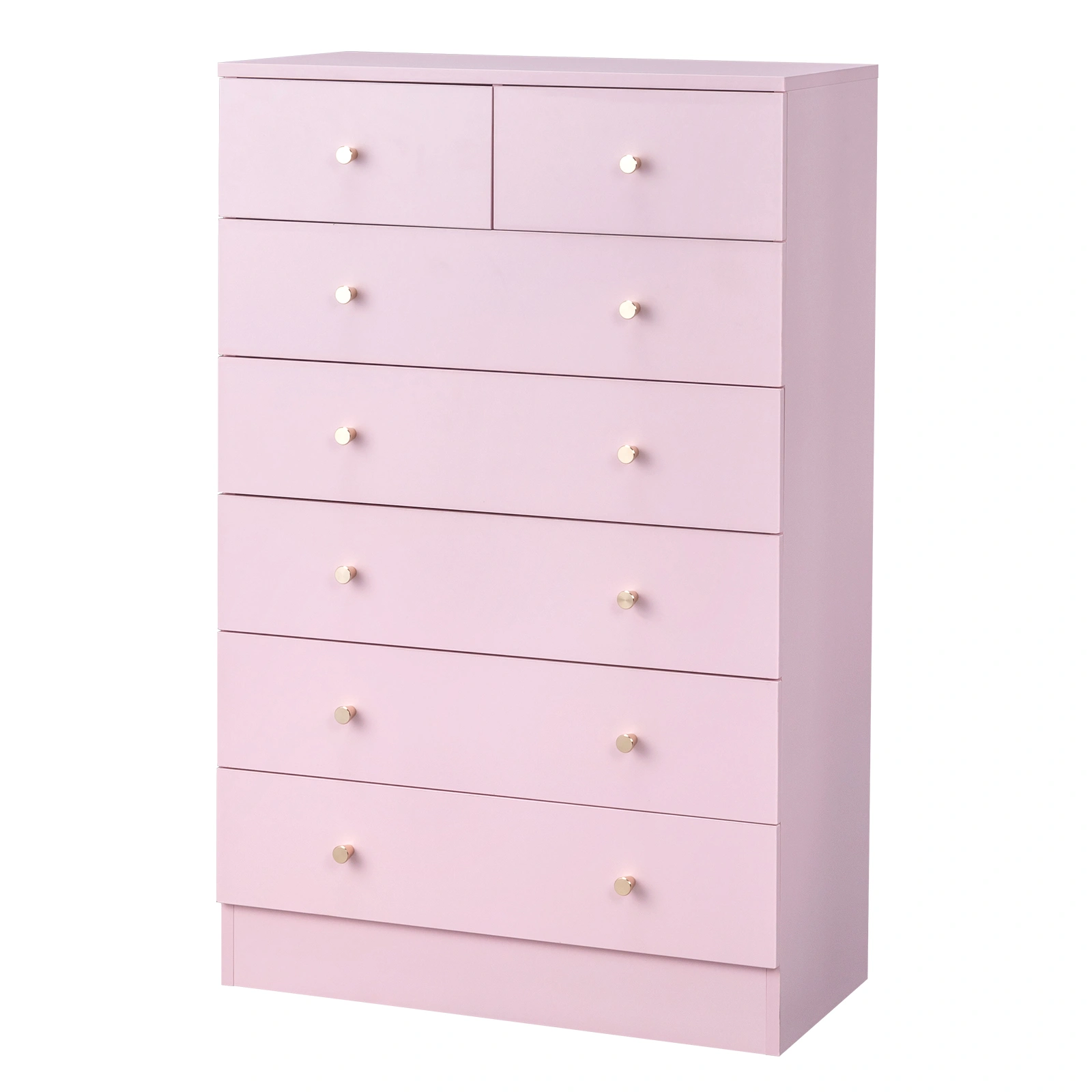 Modern 7-Drawer Dresser, Pink Simple Bedroom Chest of Drawers with Smooth Glide view 3