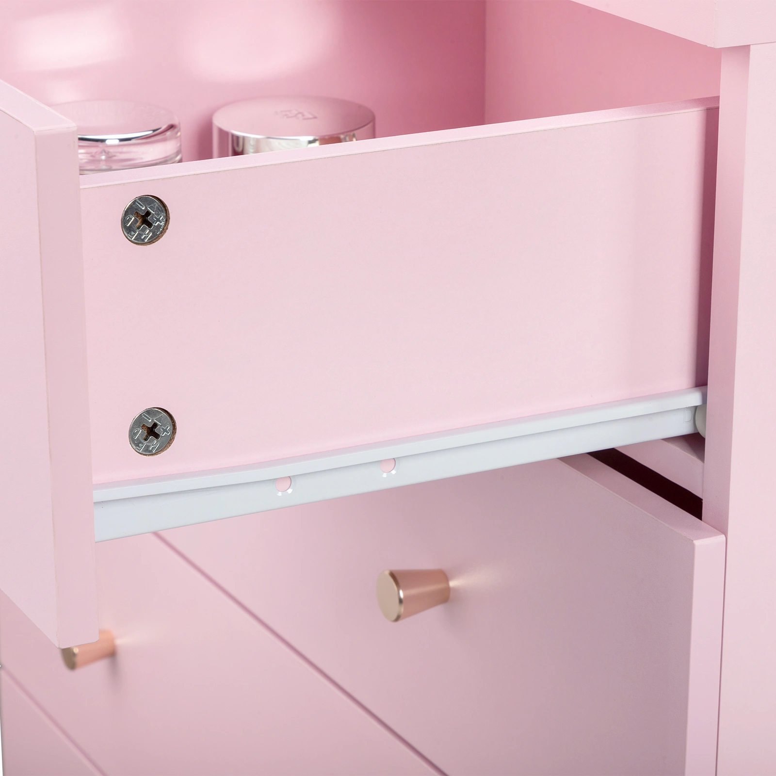 Modern 7-Drawer Dresser, Pink Simple Bedroom Chest of Drawers with Smooth Glide view 8