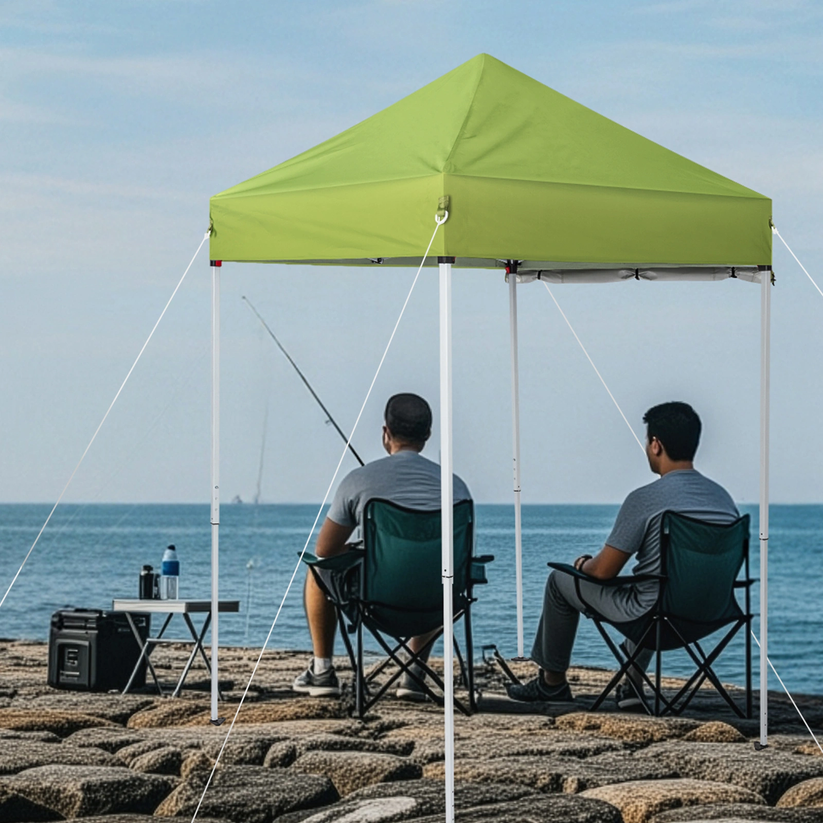 5x5FT Outdoor Canopy Gazebo with 1 Green Sidewall Party Tent Shelter view 15