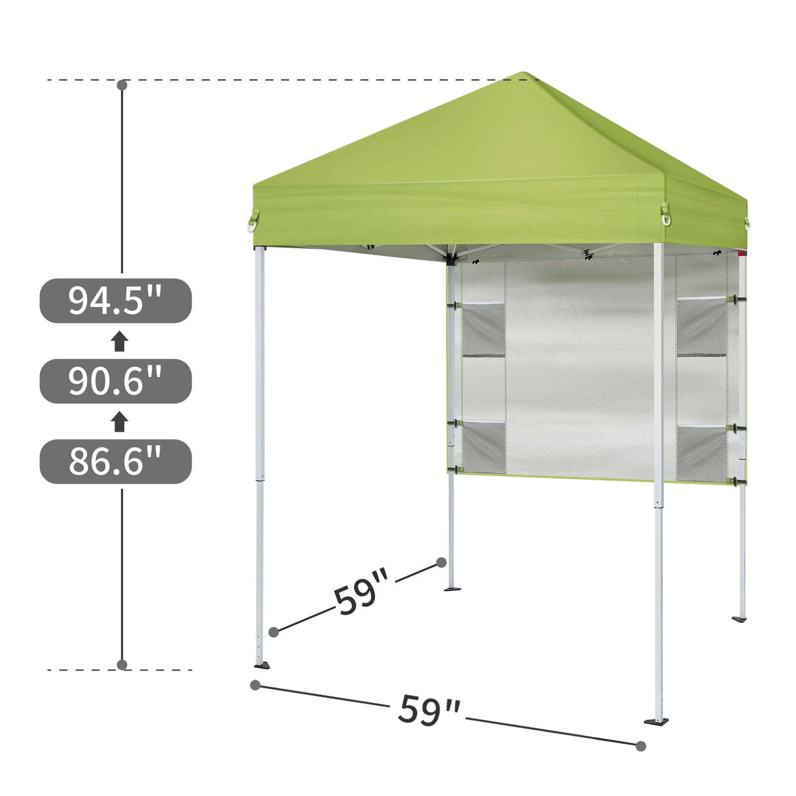5x5FT Outdoor Canopy Gazebo with 1 Green Sidewall Party Tent Shelter view 7