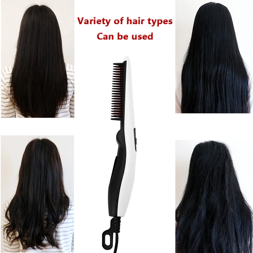 Fast Heated Electric Straight Hair Comb, Beard Straightener Brush Styler for Men Women, Portable Travel Hair Tool view 10