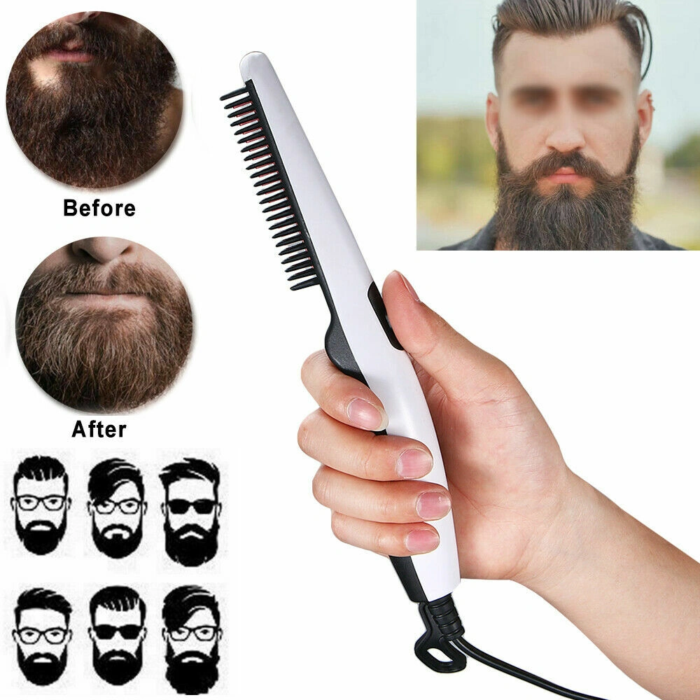 Fast Heated Electric Straight Hair Comb, Beard Straightener Brush Styler for Men Women, Portable Travel Hair Tool view 12