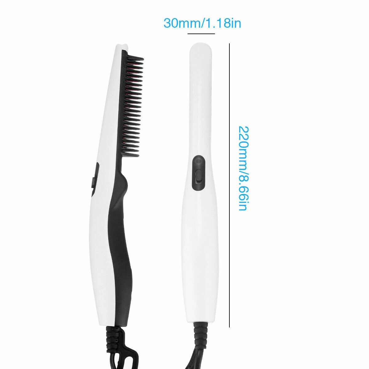 Fast Heated Electric Straight Hair Comb, Beard Straightener Brush Styler for Men Women, Portable Travel Hair Tool view 2