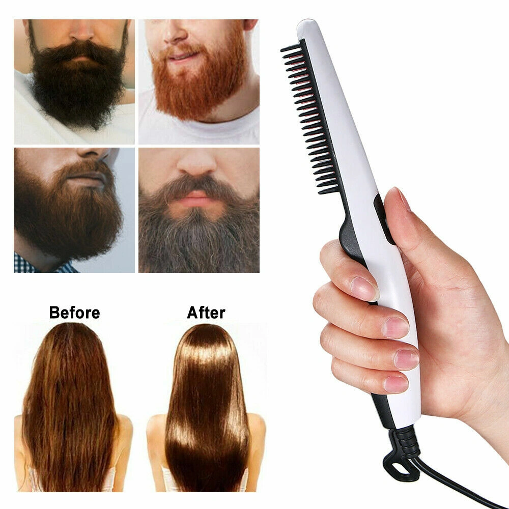 Fast Heated Electric Straight Hair Comb, Beard Straightener Brush Styler for Men Women, Portable Travel Hair Tool view 5