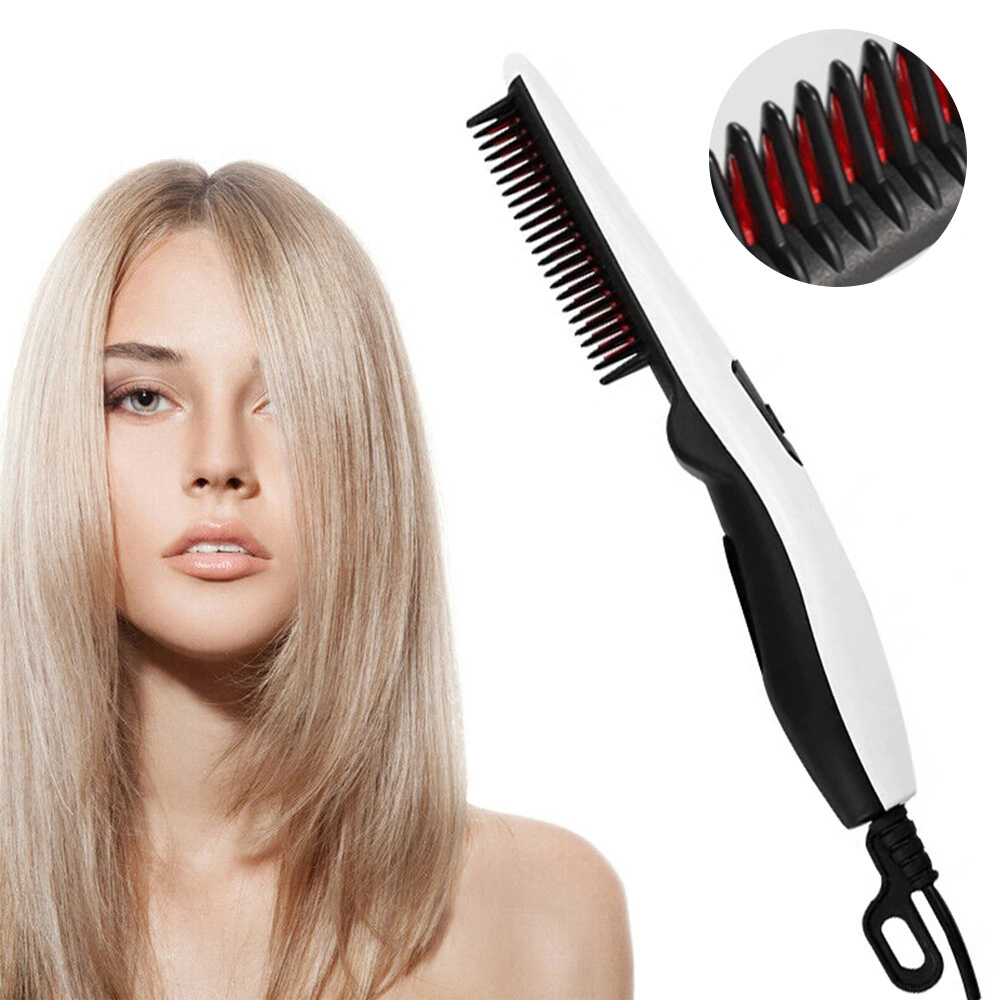 Fast Heated Electric Straight Hair Comb, Beard Straightener Brush Styler for Men Women, Portable Travel Hair Tool view 8