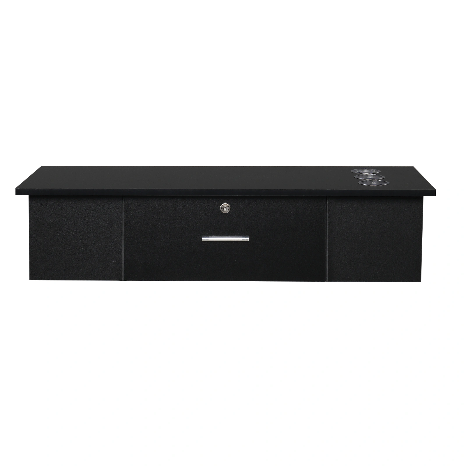 Classic Salon Wall Mount Styling Station Beauty Spa Locking Cabinet Black
